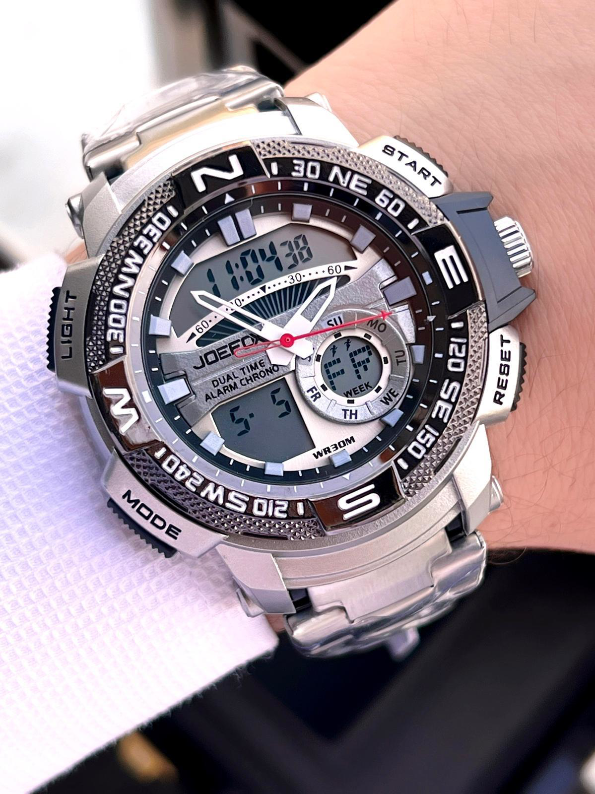 Joefox Çelik Kordon Dijital Ve Analog 2 Yıl Garantili 3 Atm Suya 