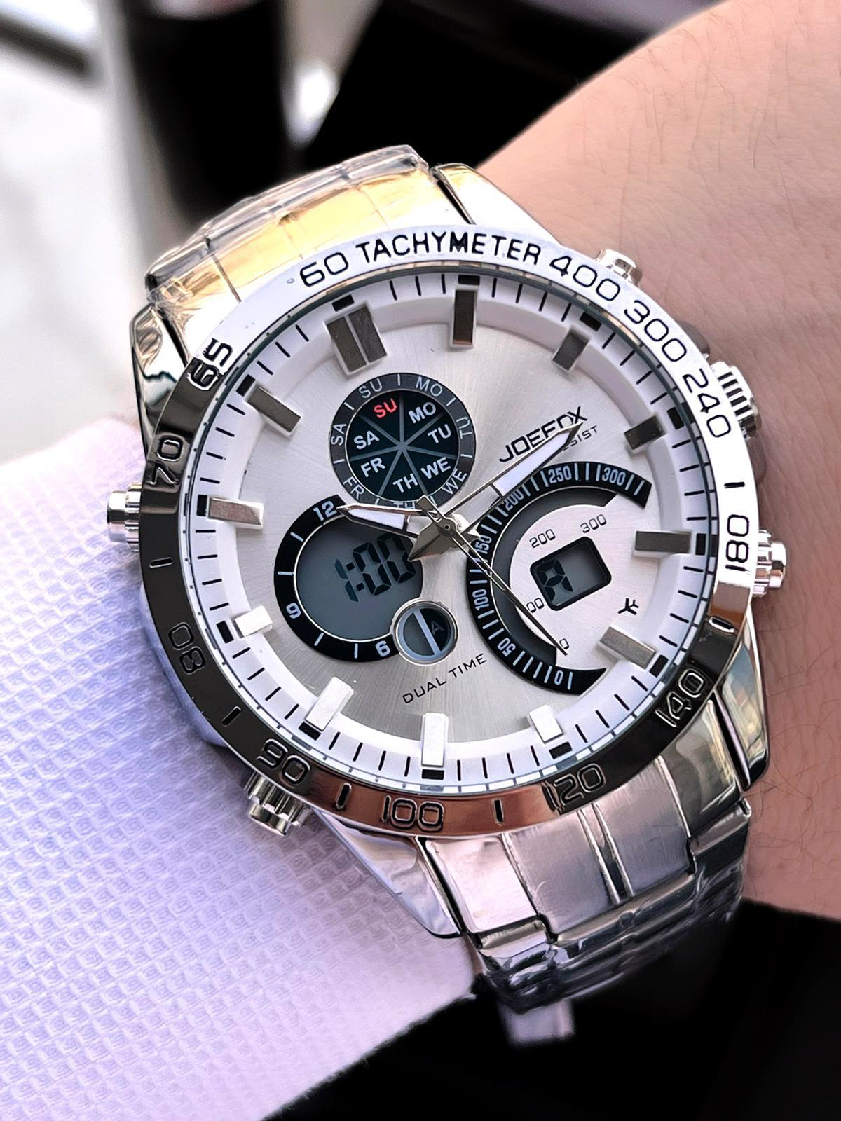 Joefox Çelik Kordon Dijital Ve Analog 2 Yıl Garantili 3 Atm Suya 