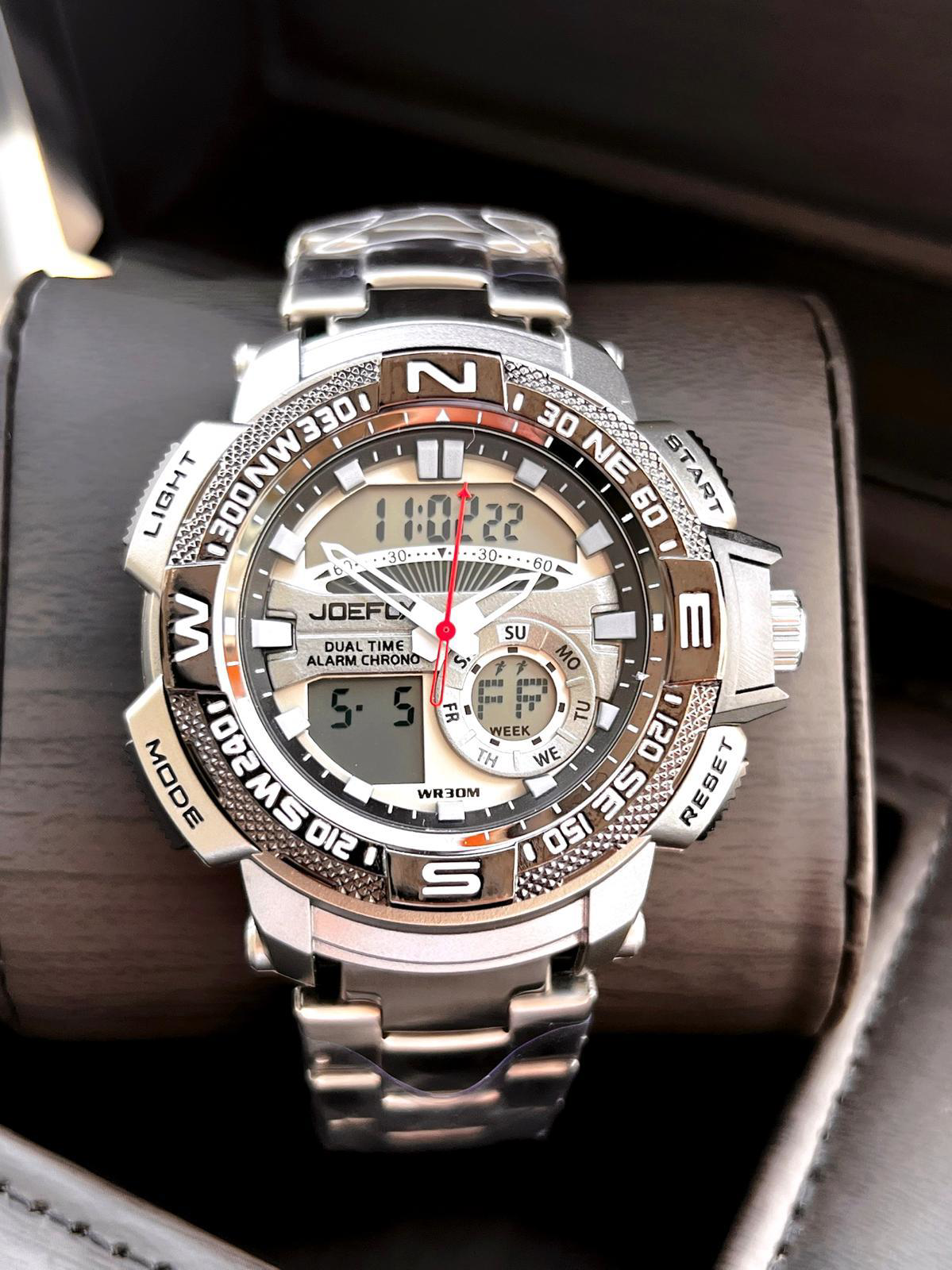 Joefox Çelik Kordon Dijital Ve Analog 2 Yıl Garantili 3 Atm Suya 