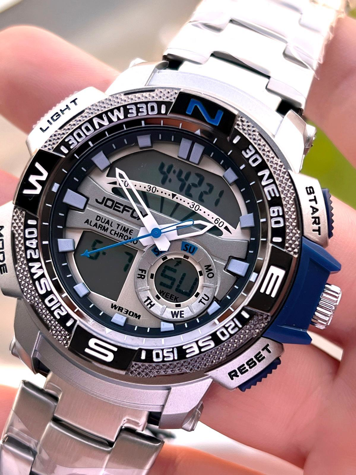 Joefox Çelik Kordon Dijital Ve Analog 2 Yıl Garantili 3 Atm Suya 