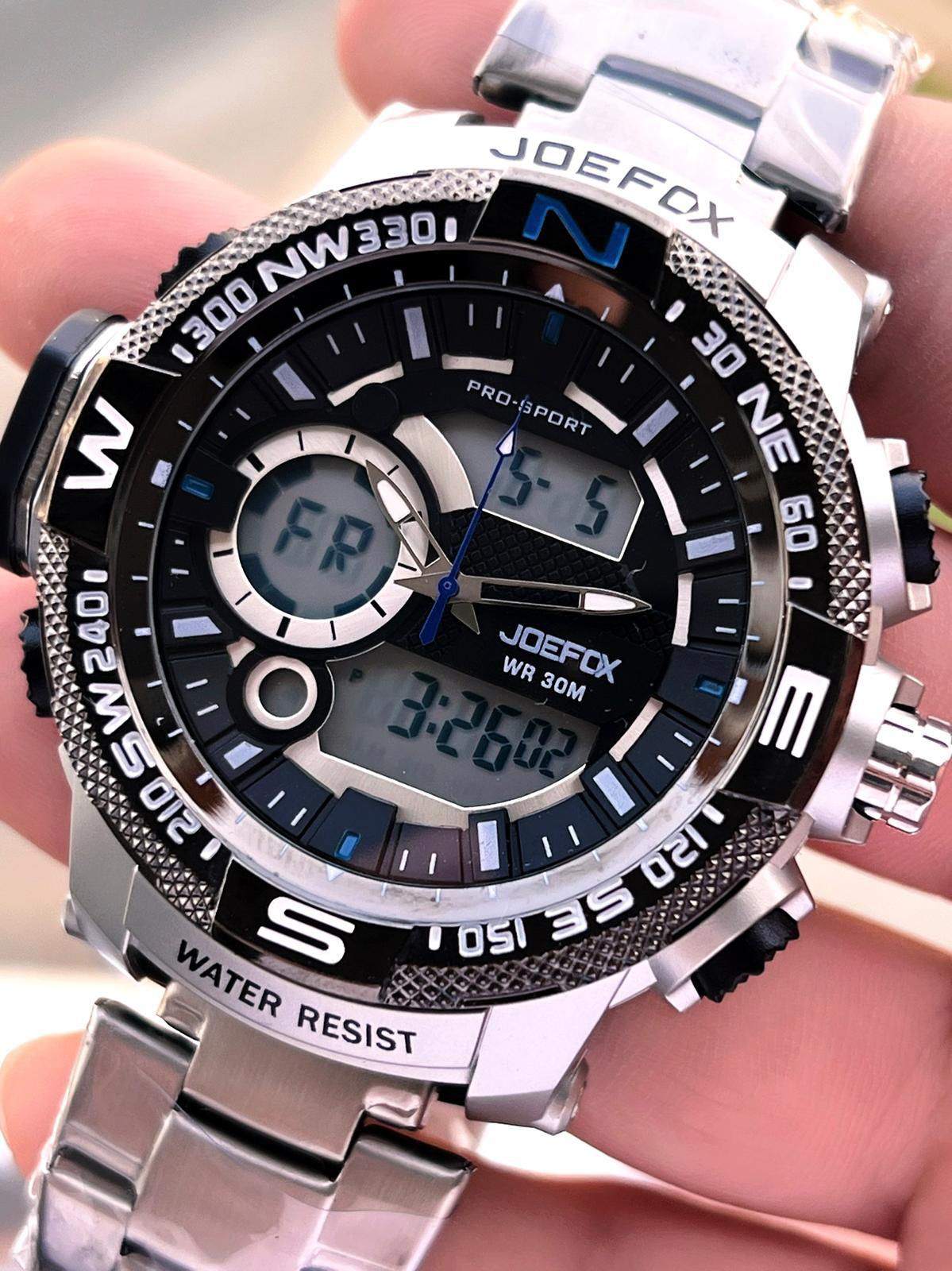 Joefox Çelik Kordon Dijital Ve Analog 2 Yıl Garantili 3 Atm Suya 