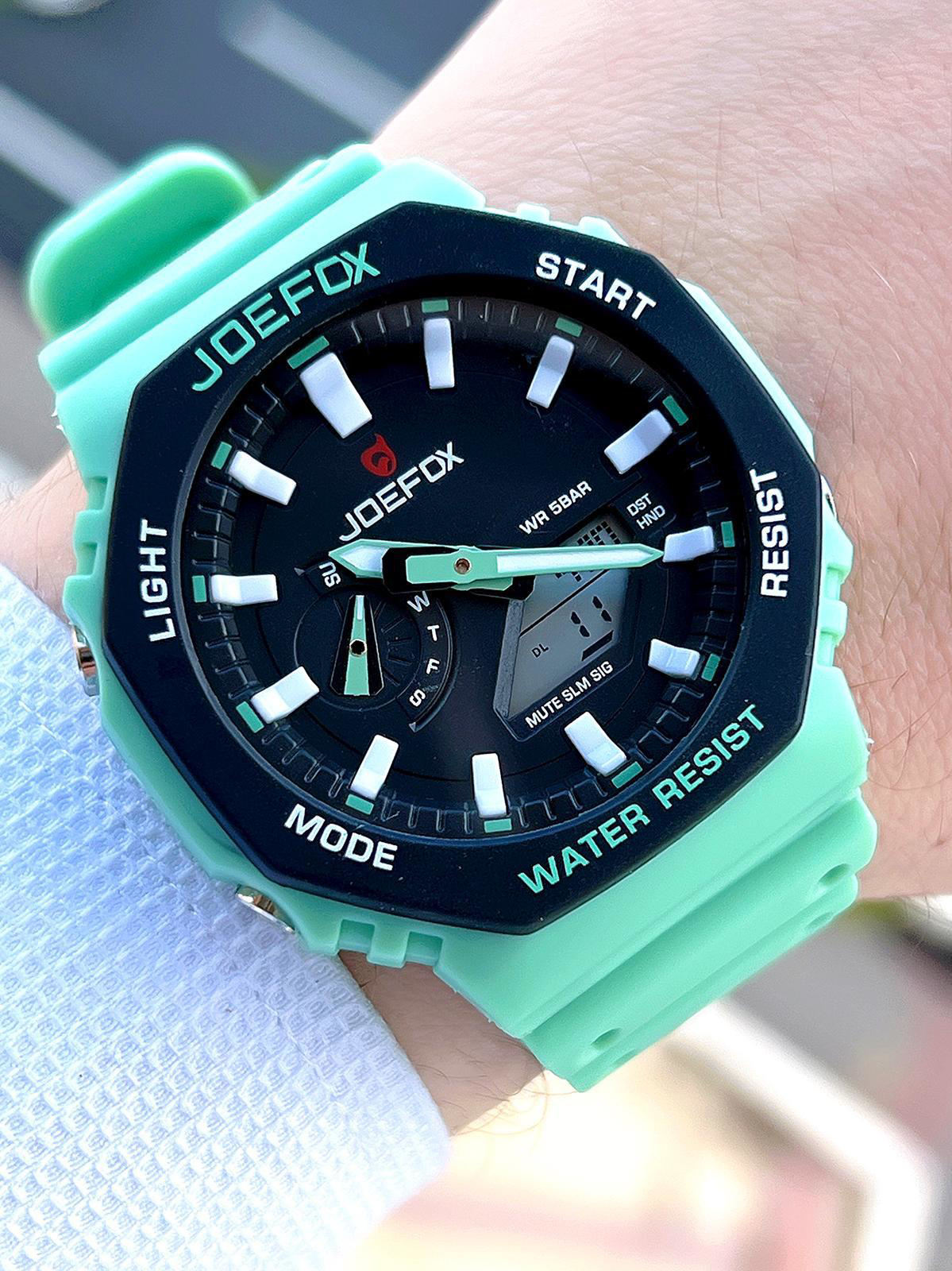 Joefox G-SHOCK Kasa Turkuaz Digital/Analog 5 Atm Suya Dayanıklı 2