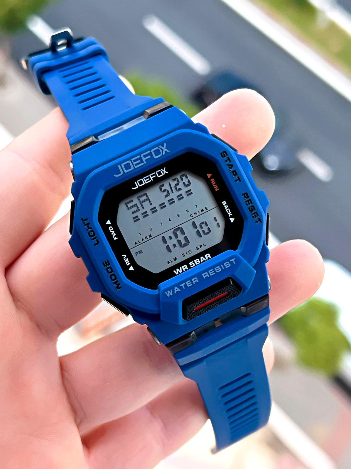 Joefox G-SHOCK Kasa Lacivert/Siyah Digital 5Atm Suya Dayanıklı 2 