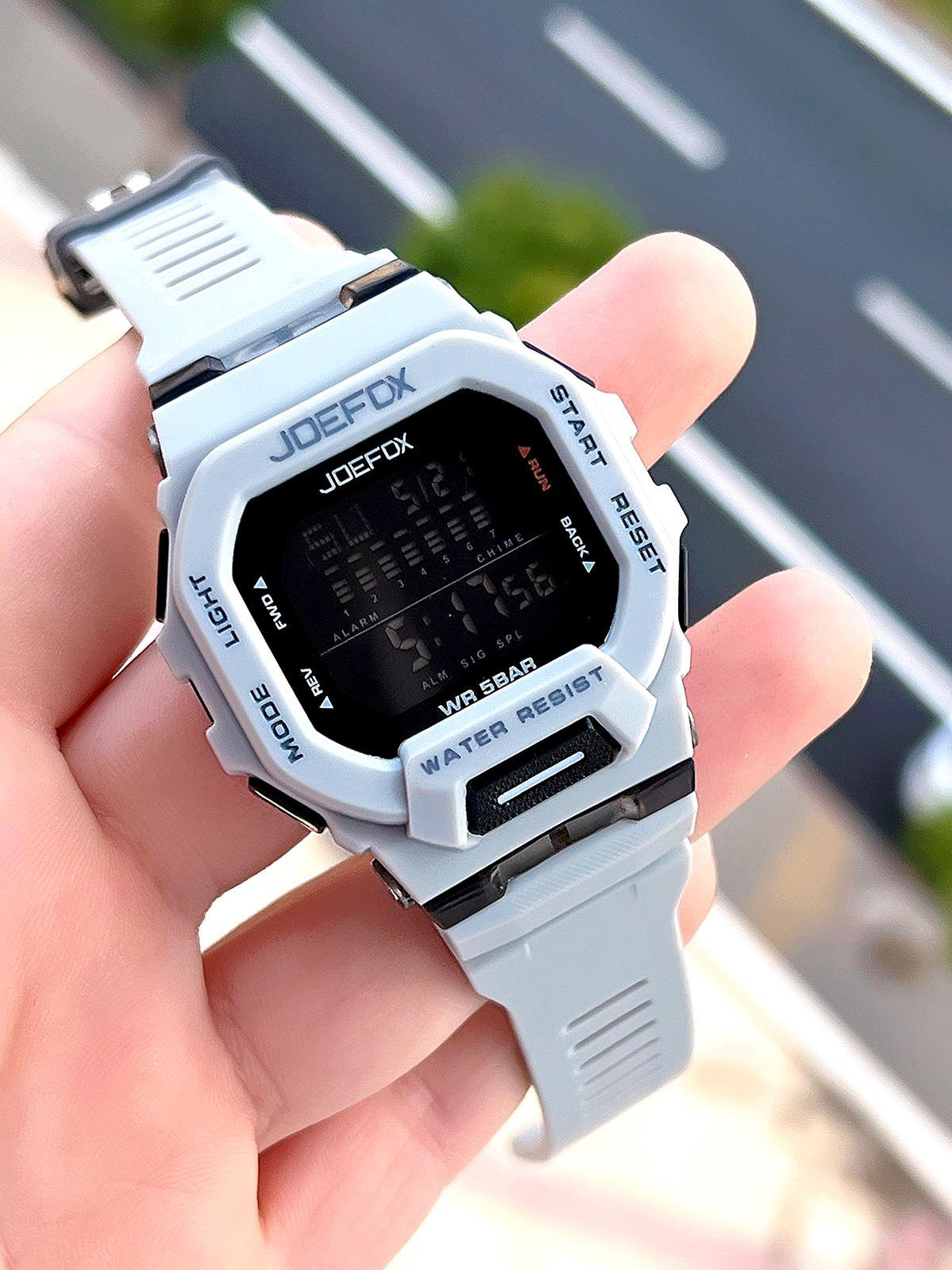 Joefox G-SHOCK Kasa Siyah/Gri Digital 5 Atm Suya Dayanıklı 2 Yıl 