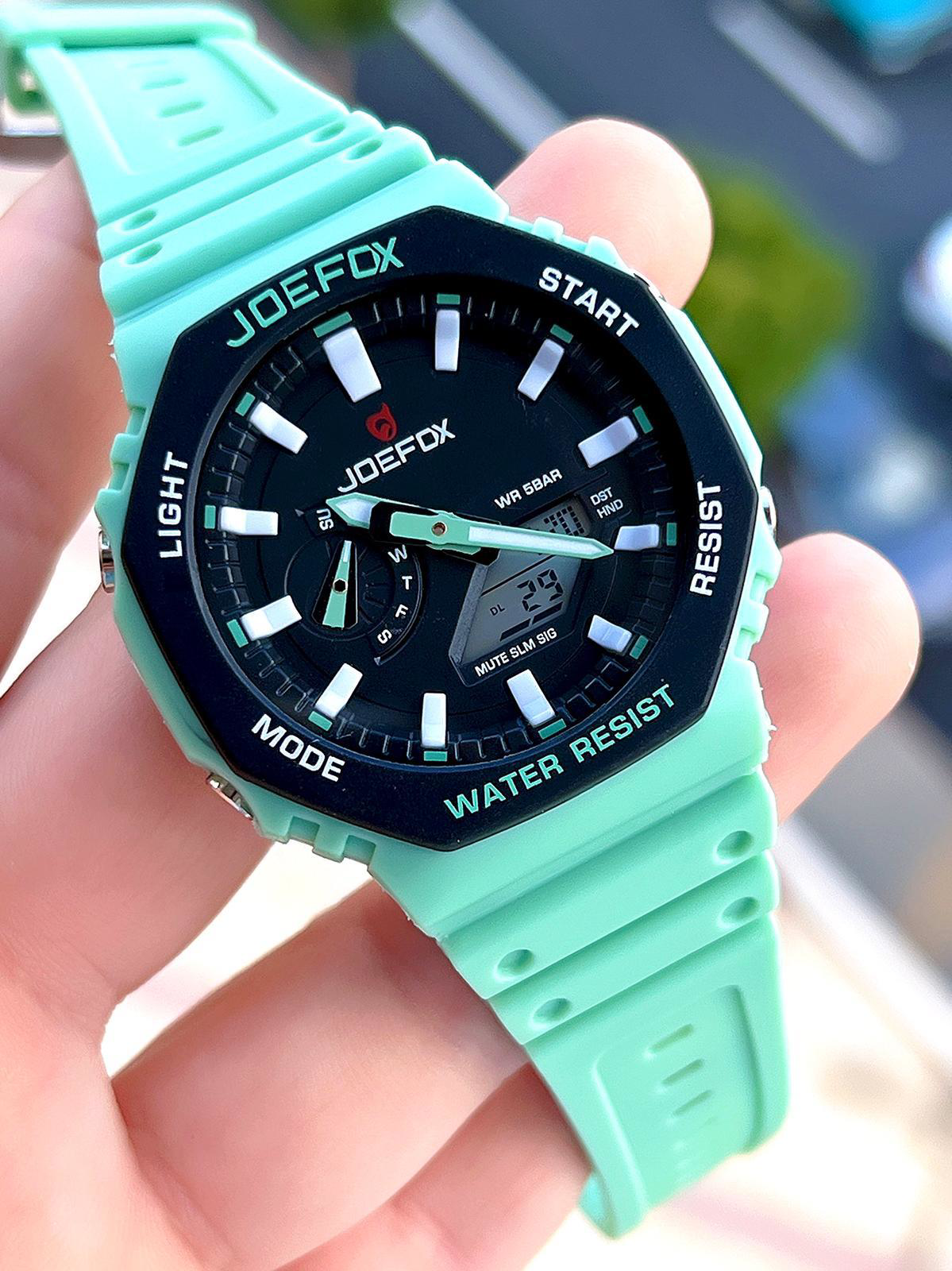 Joefox G-SHOCK Kasa Turkuaz Digital/Analog 5 Atm Suya Dayanıklı 2