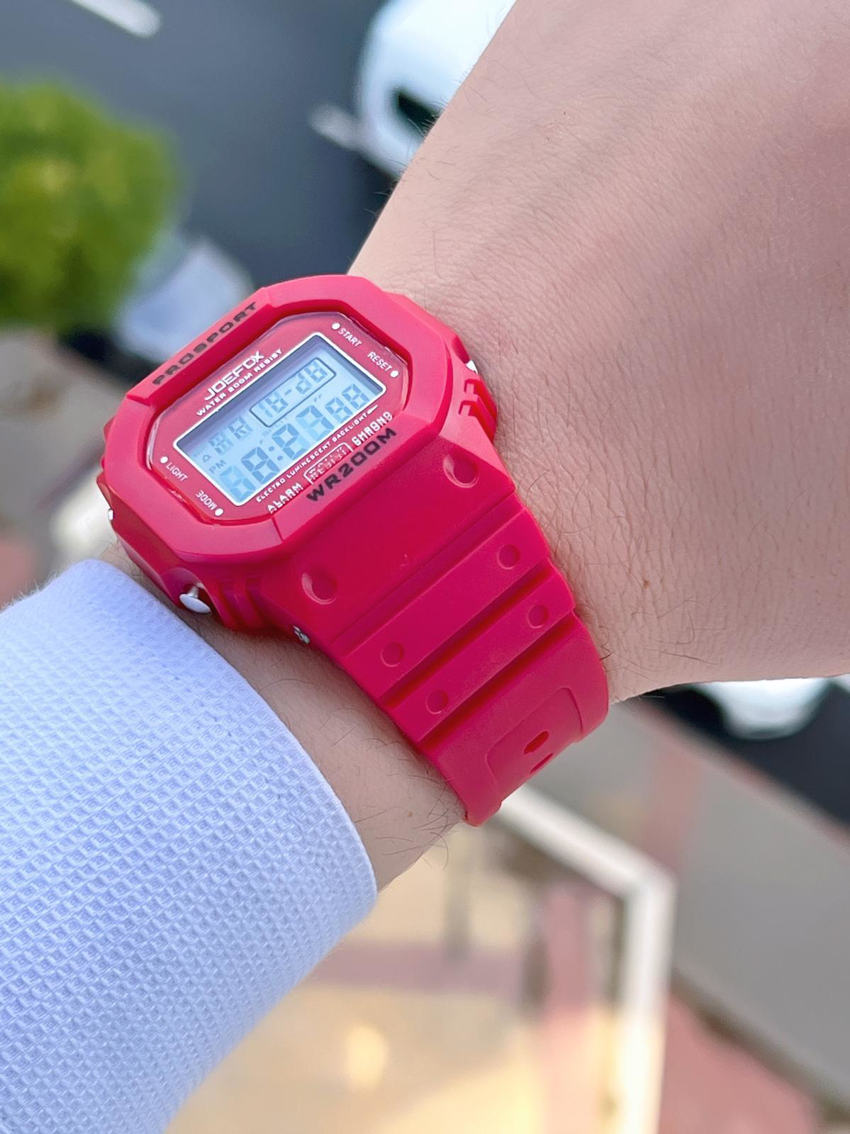 Joefox G-SHOCK Kasa Kırmızı Digital 5 Atm Suya Dayanıklı 2 Yıl Ga