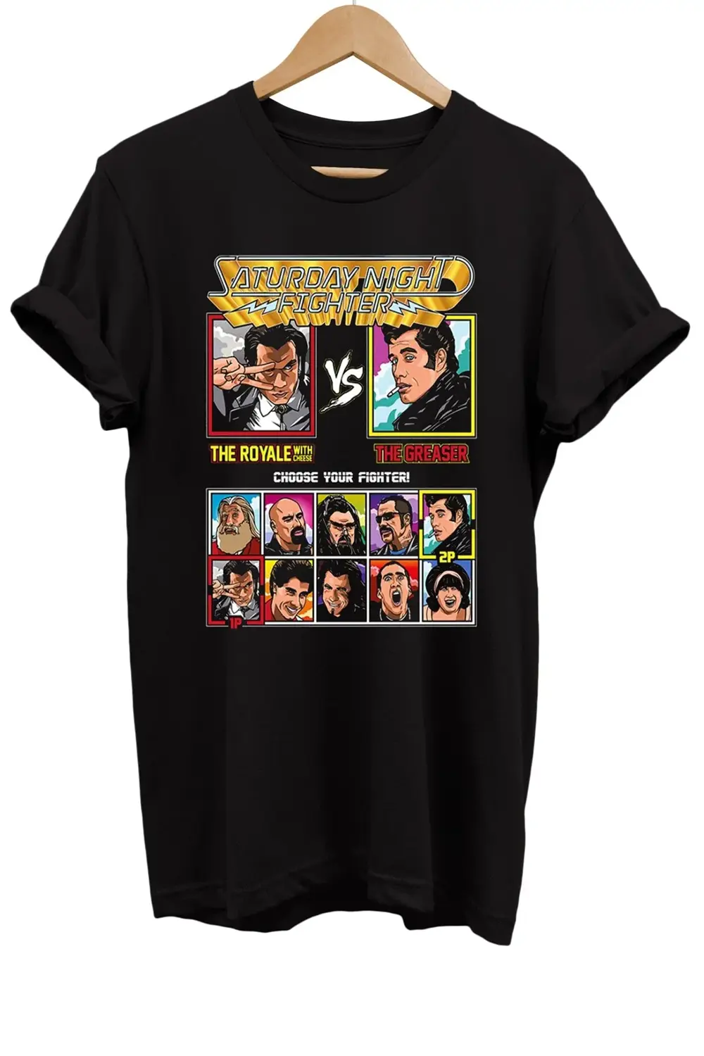 John Travolta Film Karakterleri Baskılı %100 Pamuk Oversize T-shi