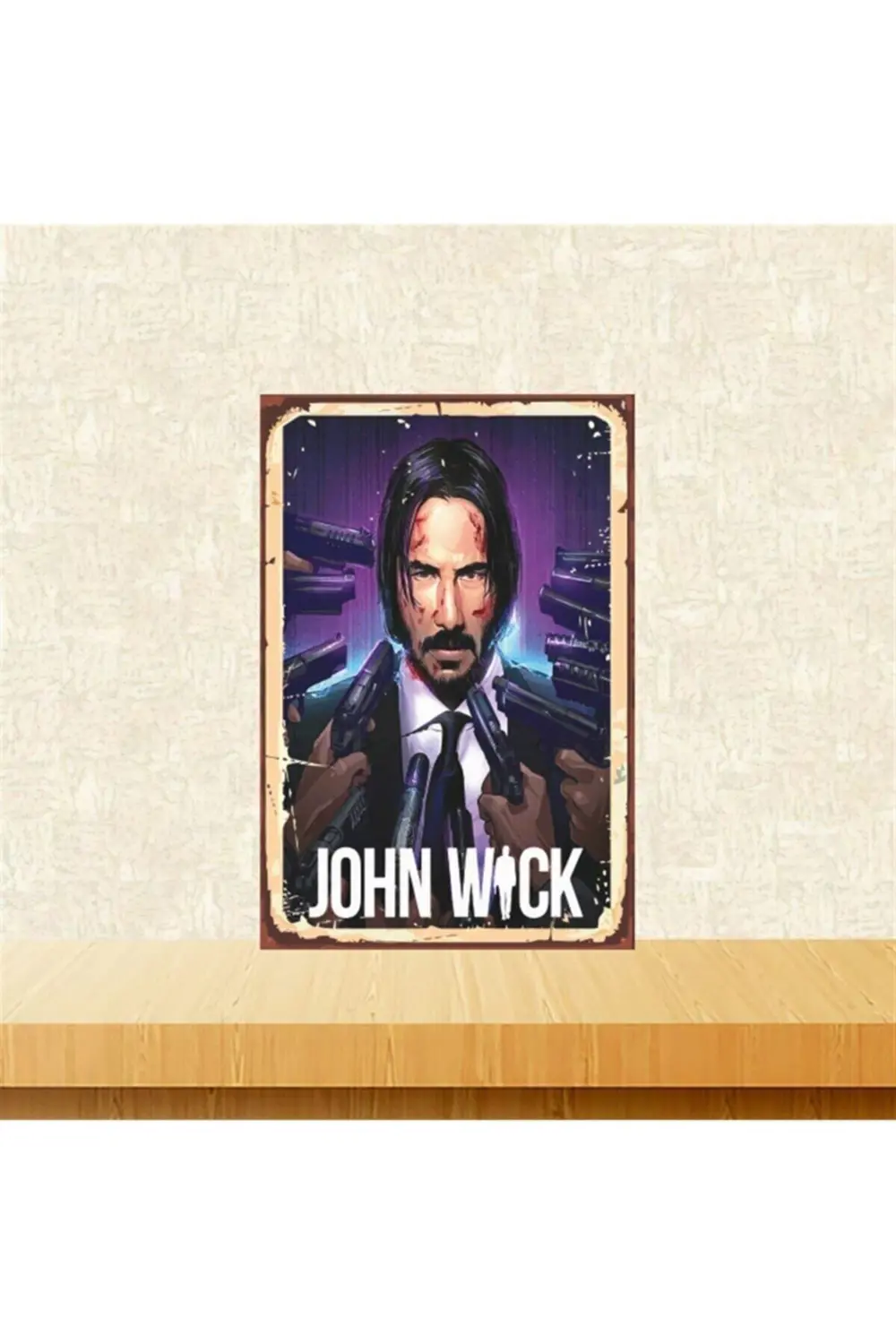 John Wick Tasarımlı 20-30 Cm Retro Ahşap Tablo Tkfx5856