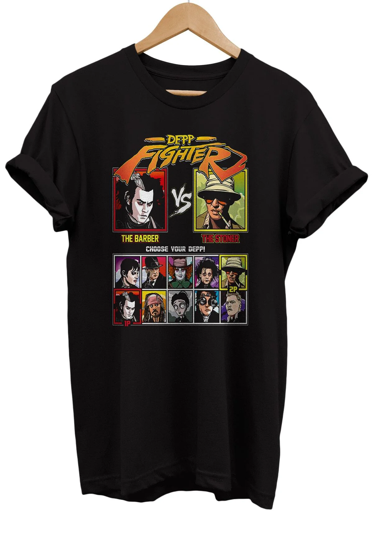 Johnny Depp Film Karakterleri Baskılı %100 Pamuk Oversize T-shirt