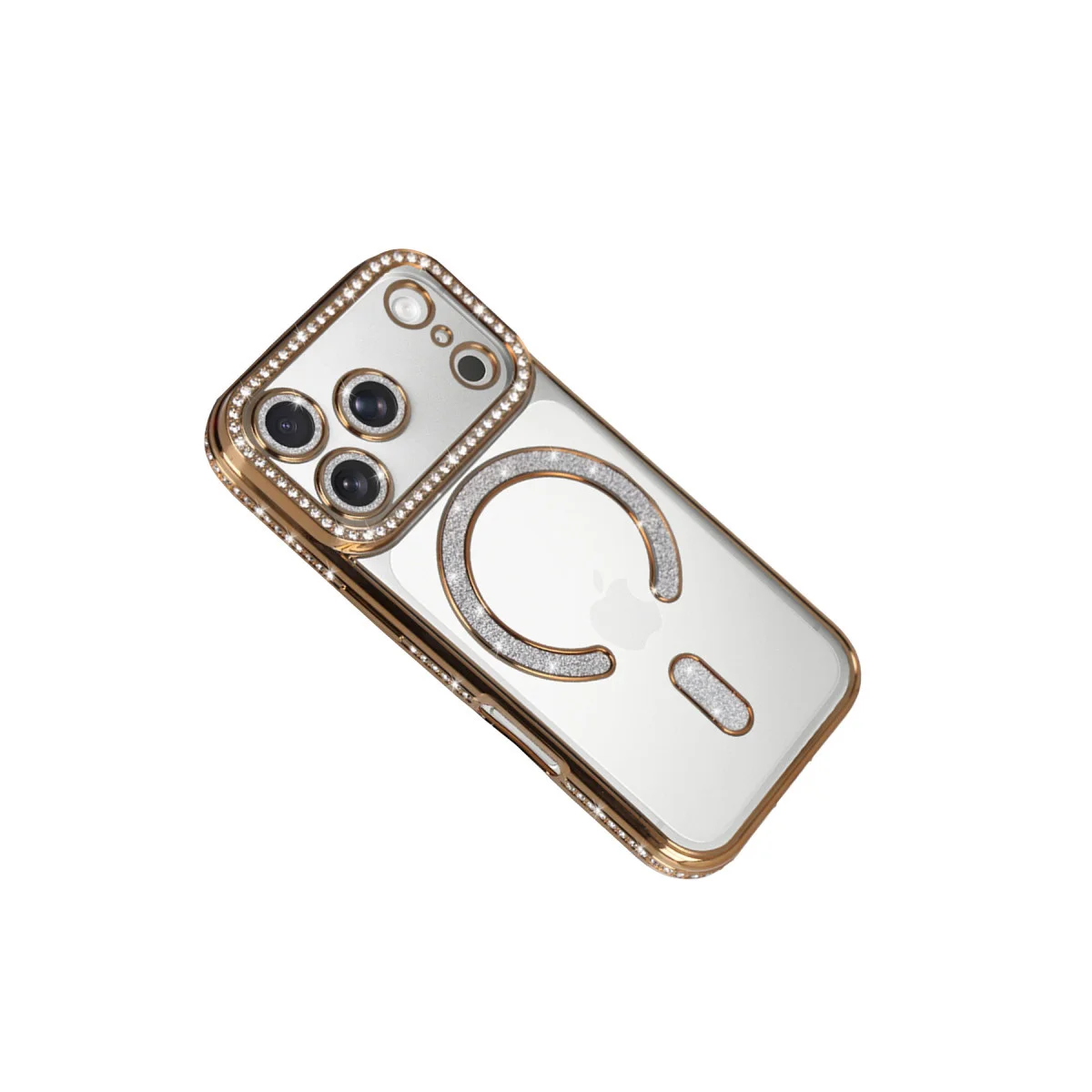 Joke Simli Magneticsafe Kılıf - Parlak Elmas Tasarım iPhone 17 Pro Gold