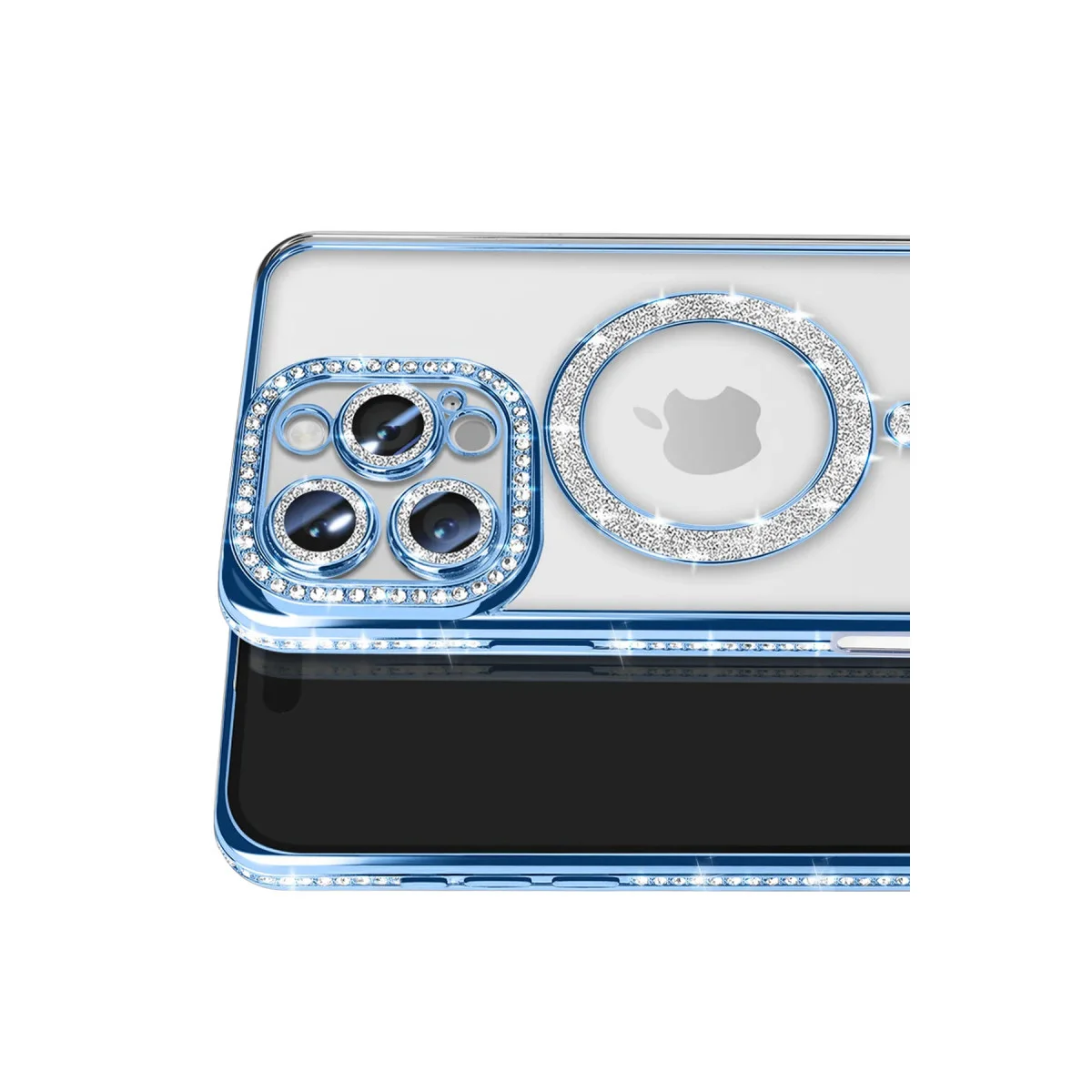 Joke Simli Magneticsafe Kılıf - iPhone 16 Pro Max Mavi (Parlak Silikon Kılıf)