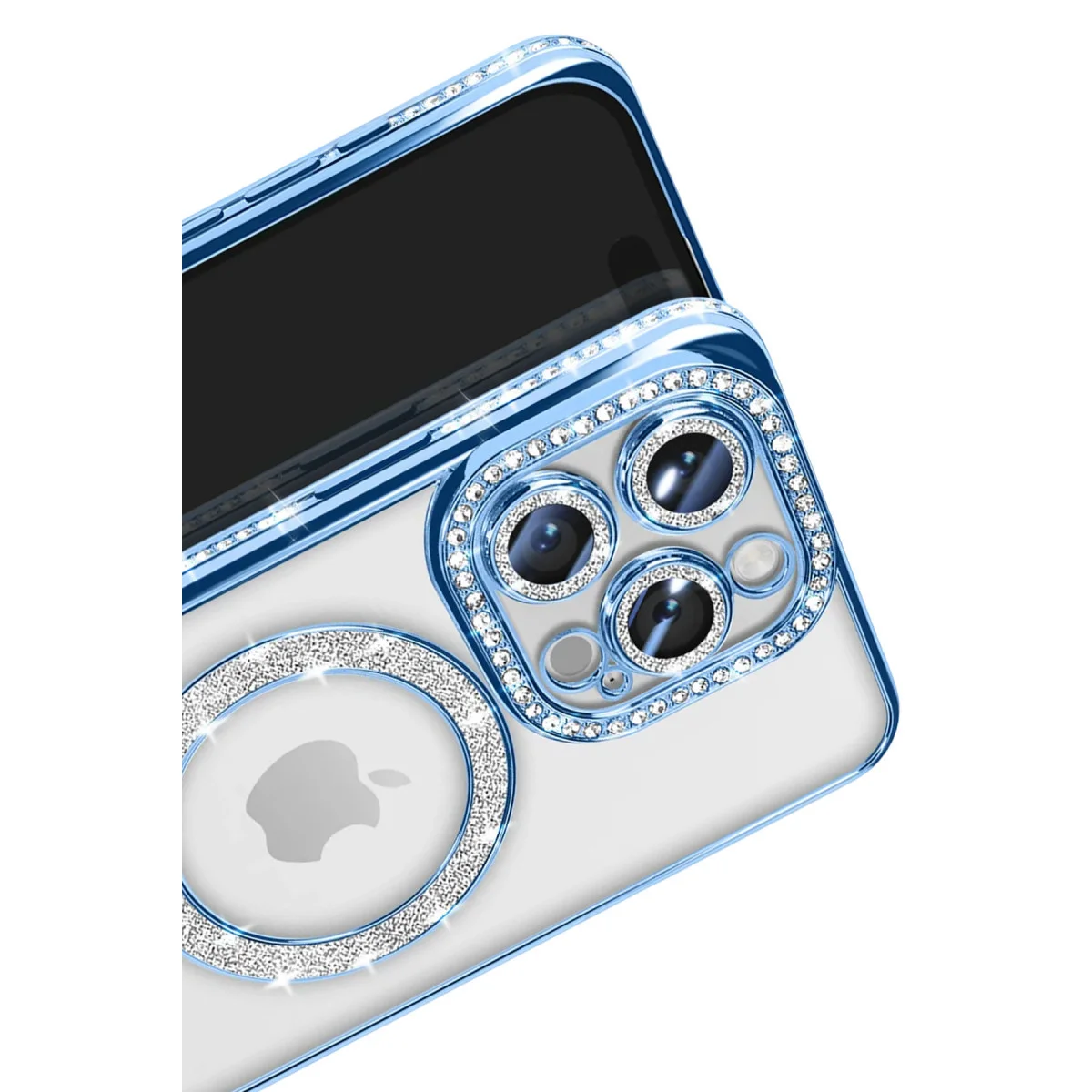Joke Simli Magneticsafe Kılıf - iPhone 16 Pro Max Mavi (Parlak Silikon Kılıf)