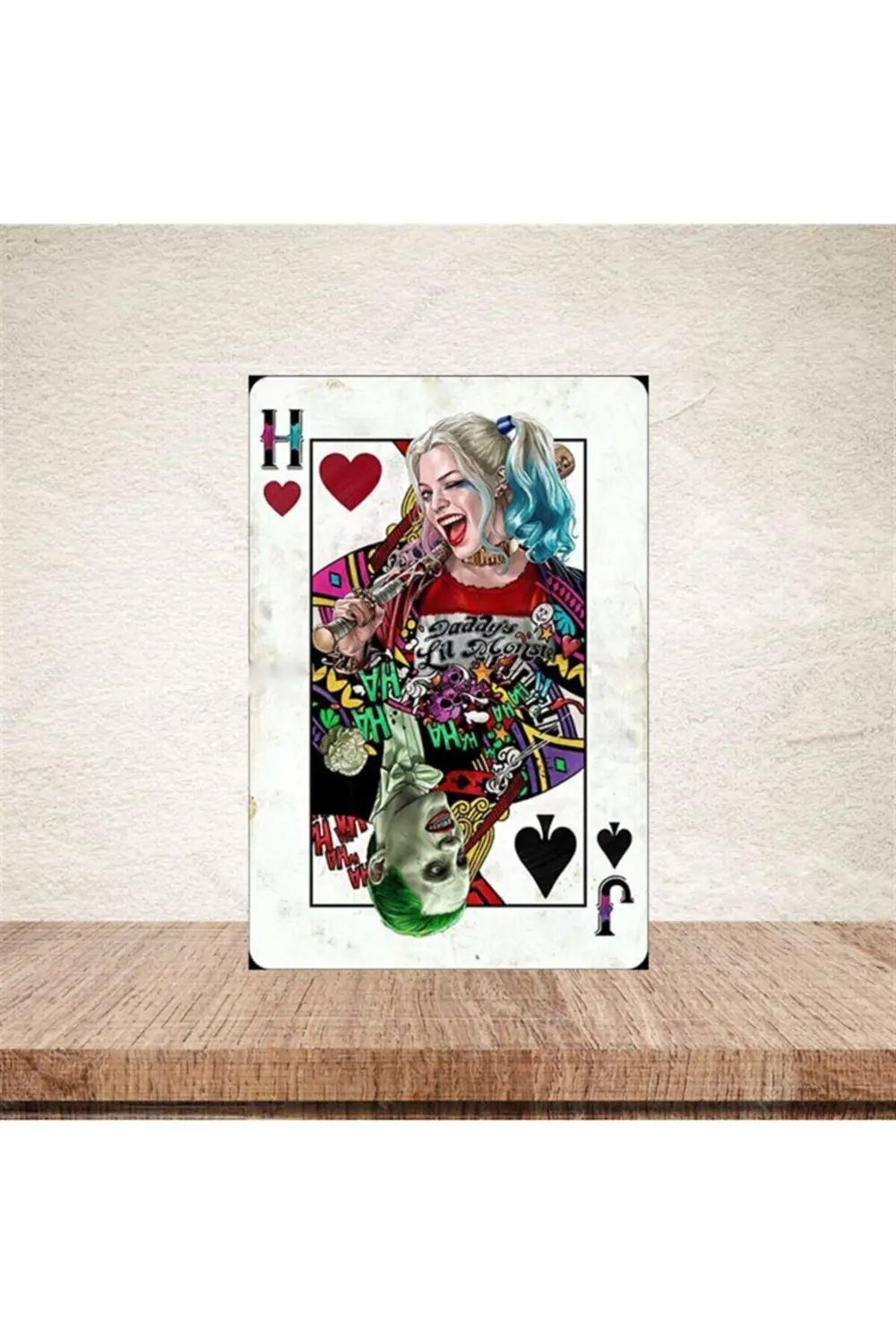 Joker And Harley Quinn 20-30 cm Retro Ahşap Poster