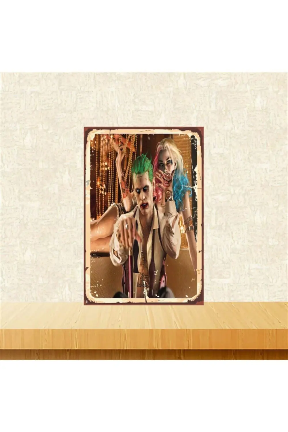 Joker & Harley 20-30 Cm Retro Ahşap Tablo Tkfx5365