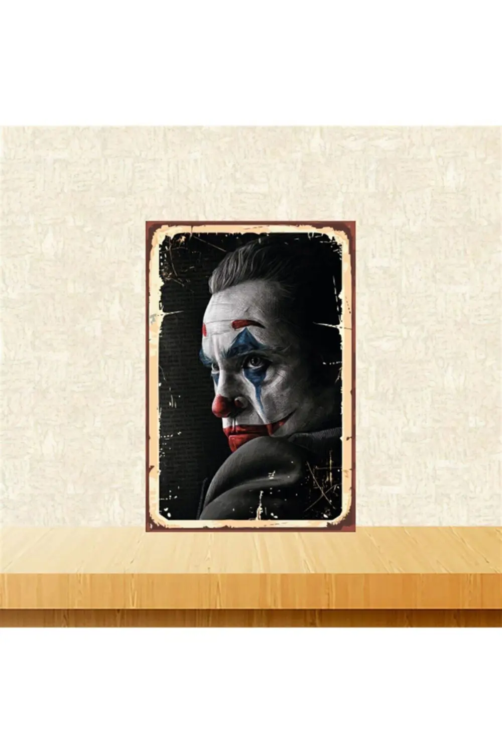 Joker Joaquin Phoenix 20-30 Cm Retro Ahşap Tablo Tkfx5073