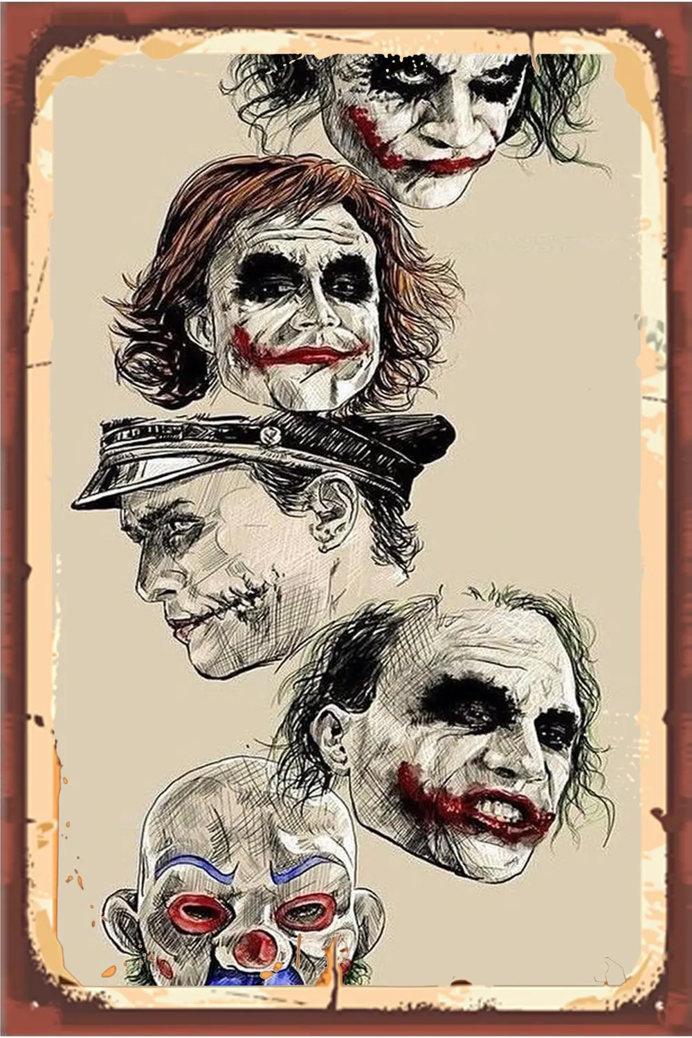 Joker Retro Ahşap Duvar Poster 20x30
