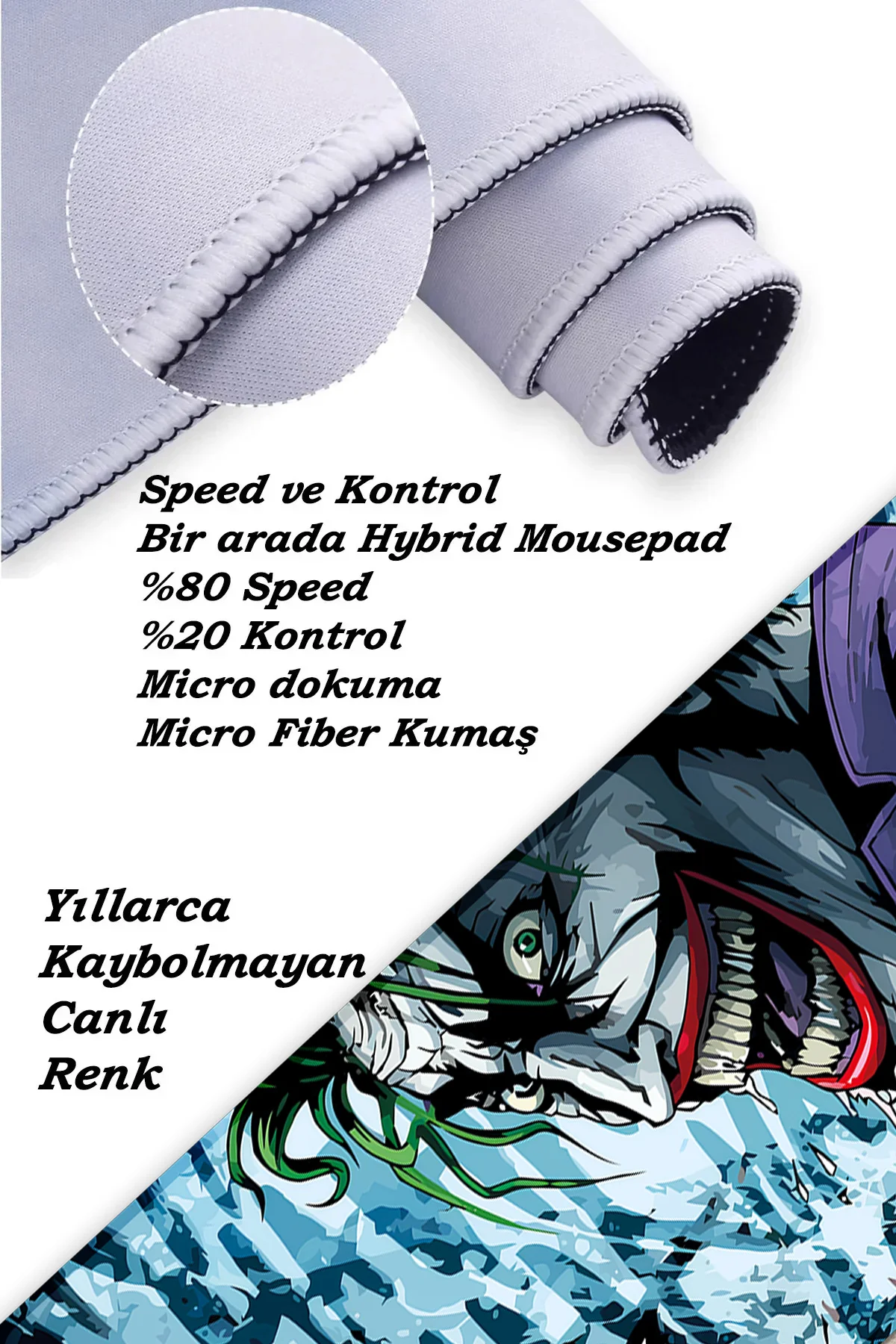 Joker Tasarım Oyun Gaming Klavye Mouse Pad Masa Matı 70x30cm