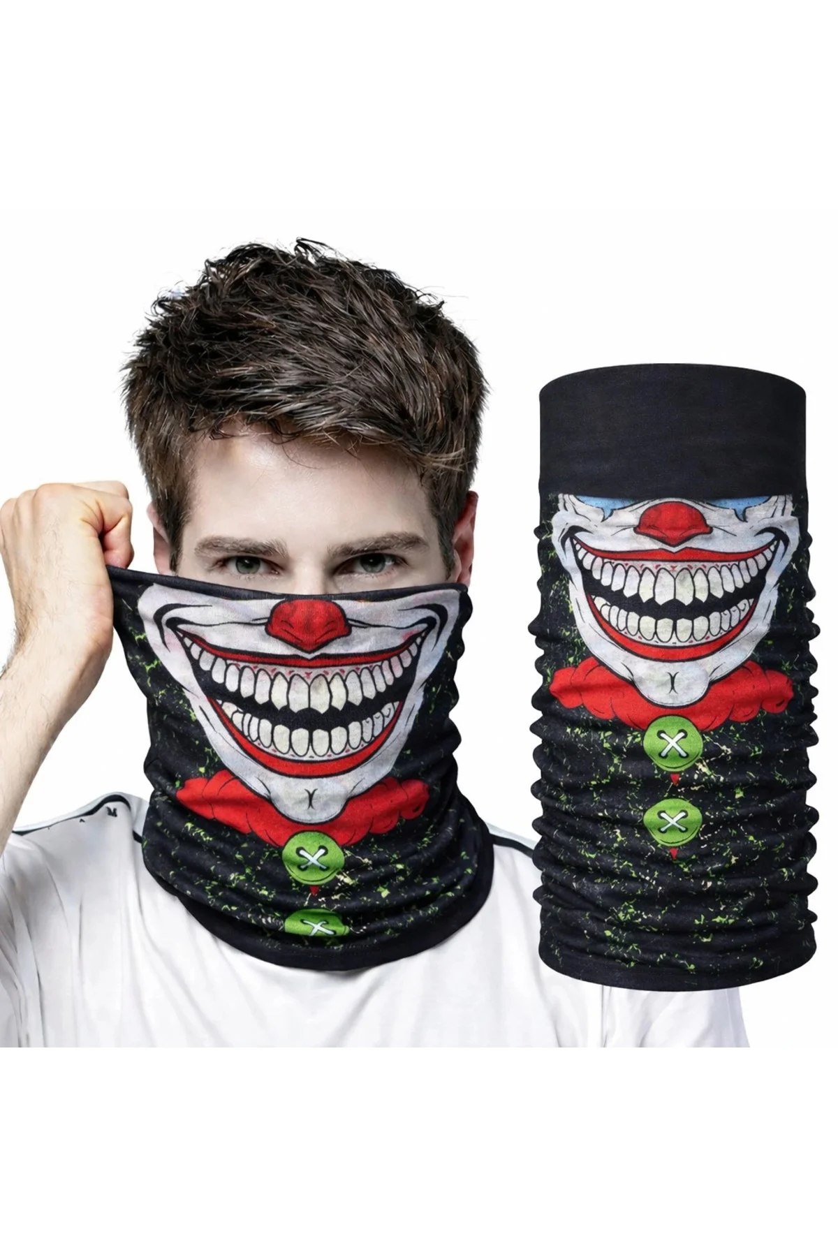 Joker Yüz Baskılı Baf Bandana - Çok Amaçlı Boyunluk Bandana 2 No Joker Yüz Baskılı Baf Bandana - Çok Amaçlı Boyunluk Bandana 2 No