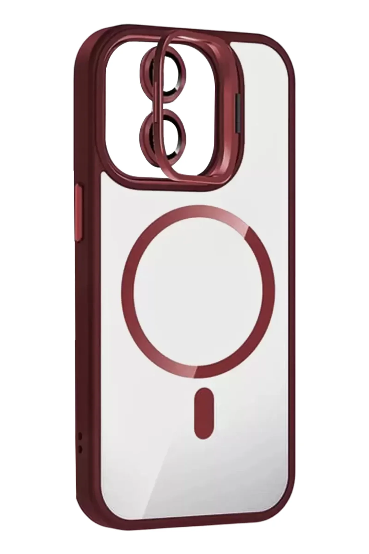 Joko Apple İphone 11 Remim Lensli Magsafe Standlı Kapak - Bordo