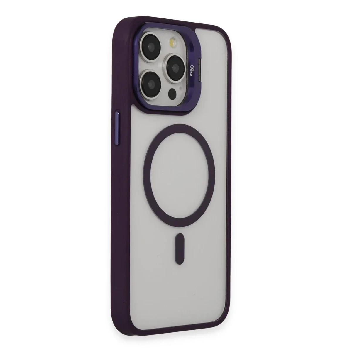 Joko Apple iPhone 14 Pro Kılıf Roblox Lens Magsafe Standlı Kapak - Derin Mor