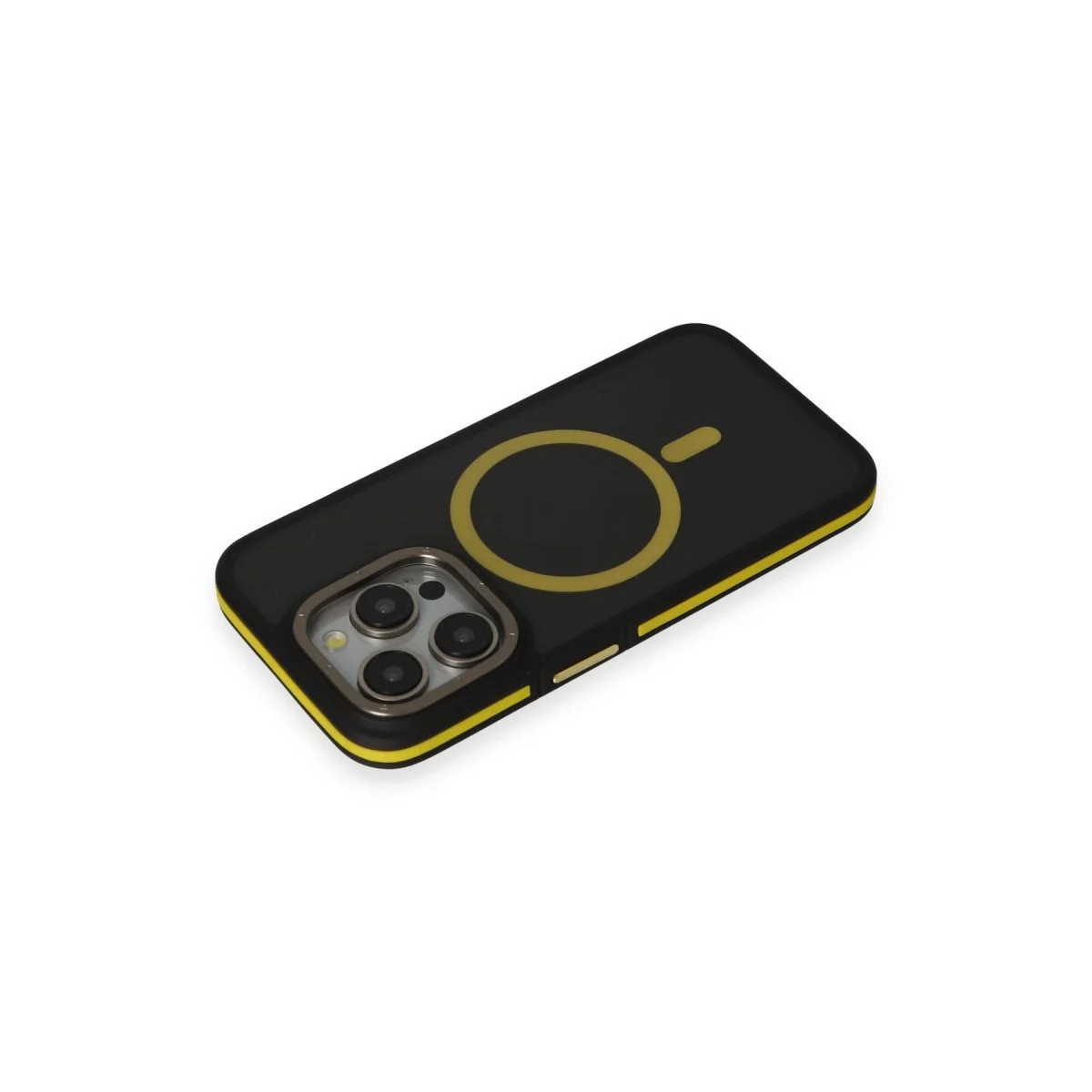 Joko Apple İphone 14 Pro Max Kılıf Rocky Magsafe Kapak - Siyah-sarı
