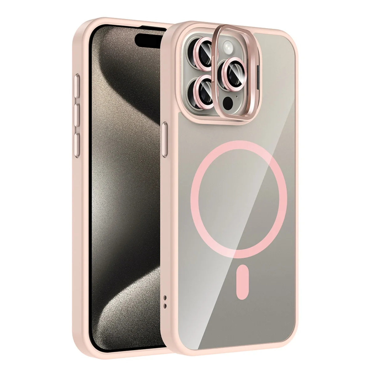 Joko Apple İphone 14 Pro Max Remim Lensli Magsafe Standlı Kapak - Pembe Joko Apple İphone 14 Pro Max Remim Lensli Magsafe Standlı Kapak - Pembe