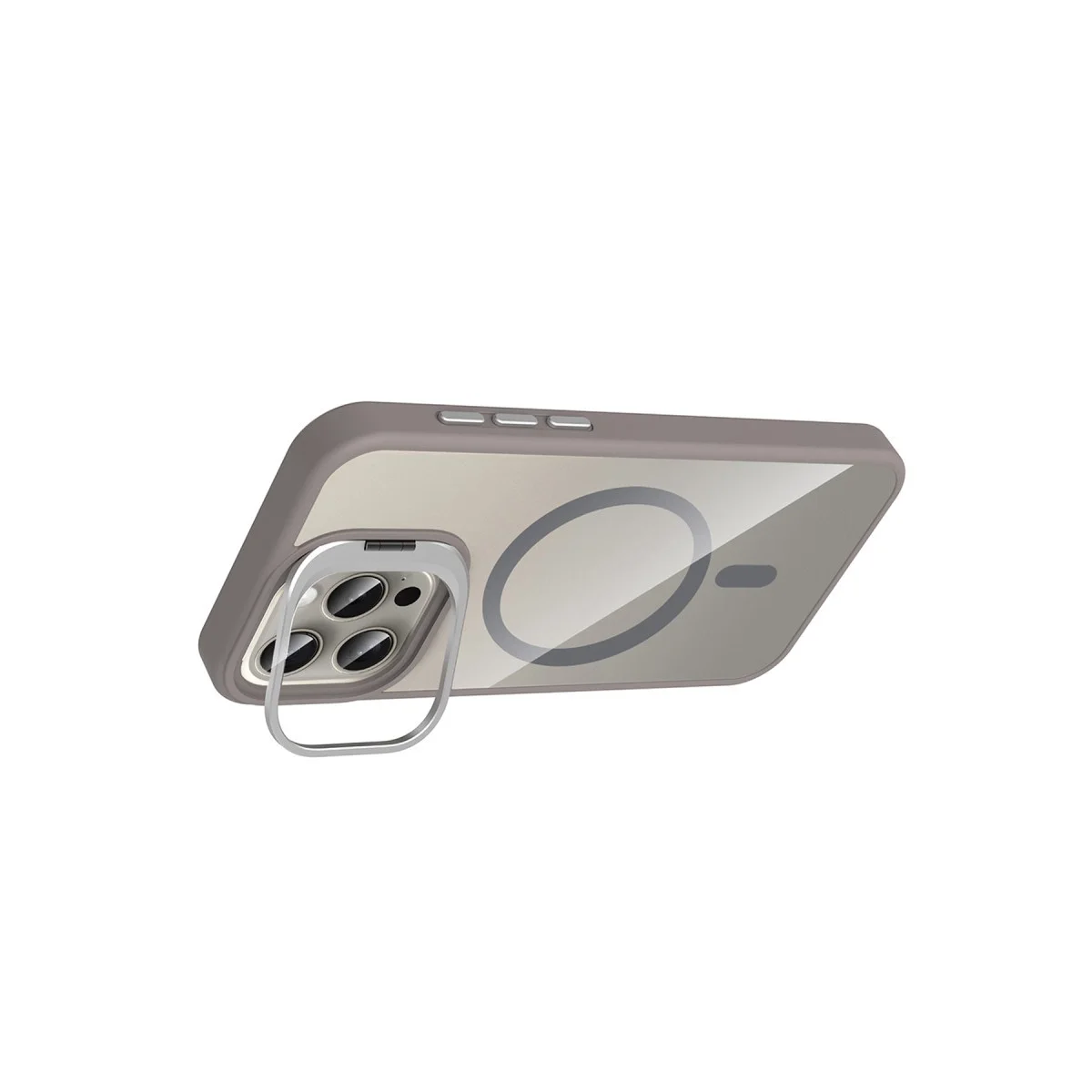 Joko Apple İphone 15 Pro Max Remim Lensli Magsafe Standlı Kapak - Titan Gri Joko Apple İphone 15 Pro Max Remim Lensli Magsafe Standlı Kapak - Titan Gri