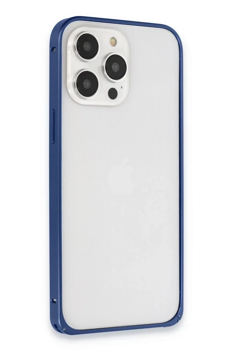Joko Apple iPhone 15 Pro Metal Bumper Mat Kapak - Lacivert Joko Apple iPhone 15 Pro Metal Bumper Mat Kapak - Lacivert