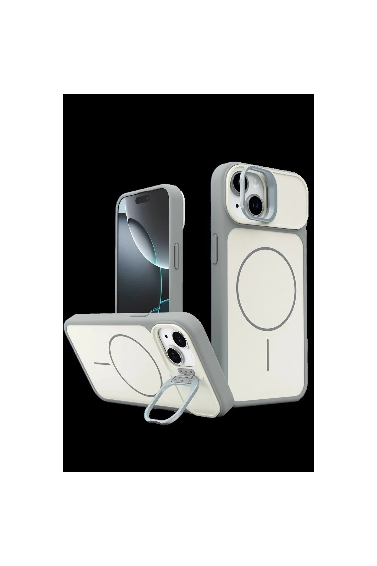 Joko Apple İphone 15 Pale Magsafe Standlı Kapak - Beyaz Joko Apple İphone 15 Pale Magsafe Standlı Kapak - Beyaz