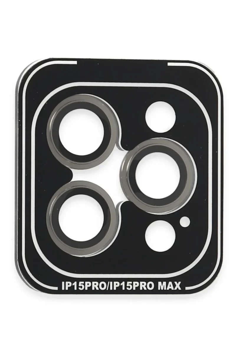 Joko Apple iPhone 15 Pro Max PVD Metal Kamera Lens - Gri Joko Apple iPhone 15 Pro Max PVD Metal Kamera Lens - Gri