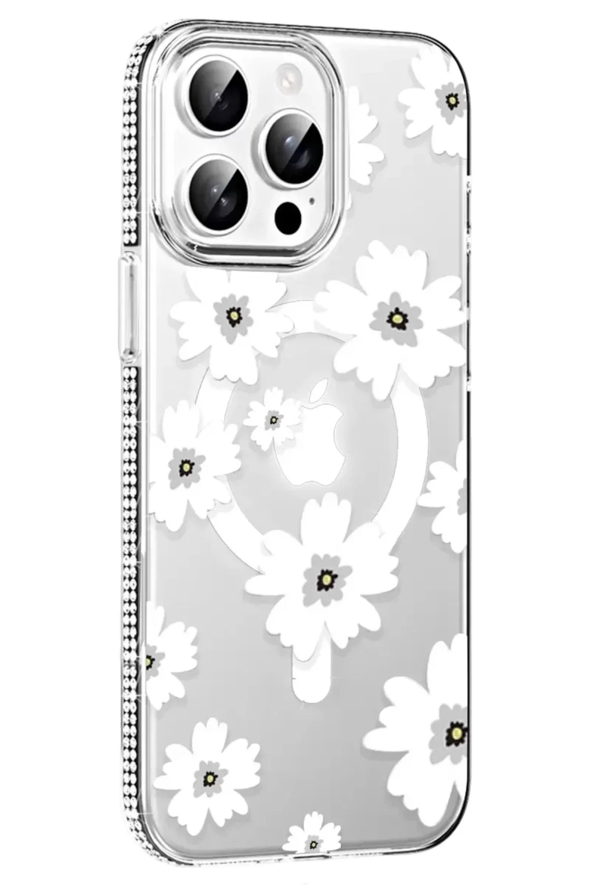 Joko Apple İphone 15 Pro Floral Magsafe Kapak - Beyaz