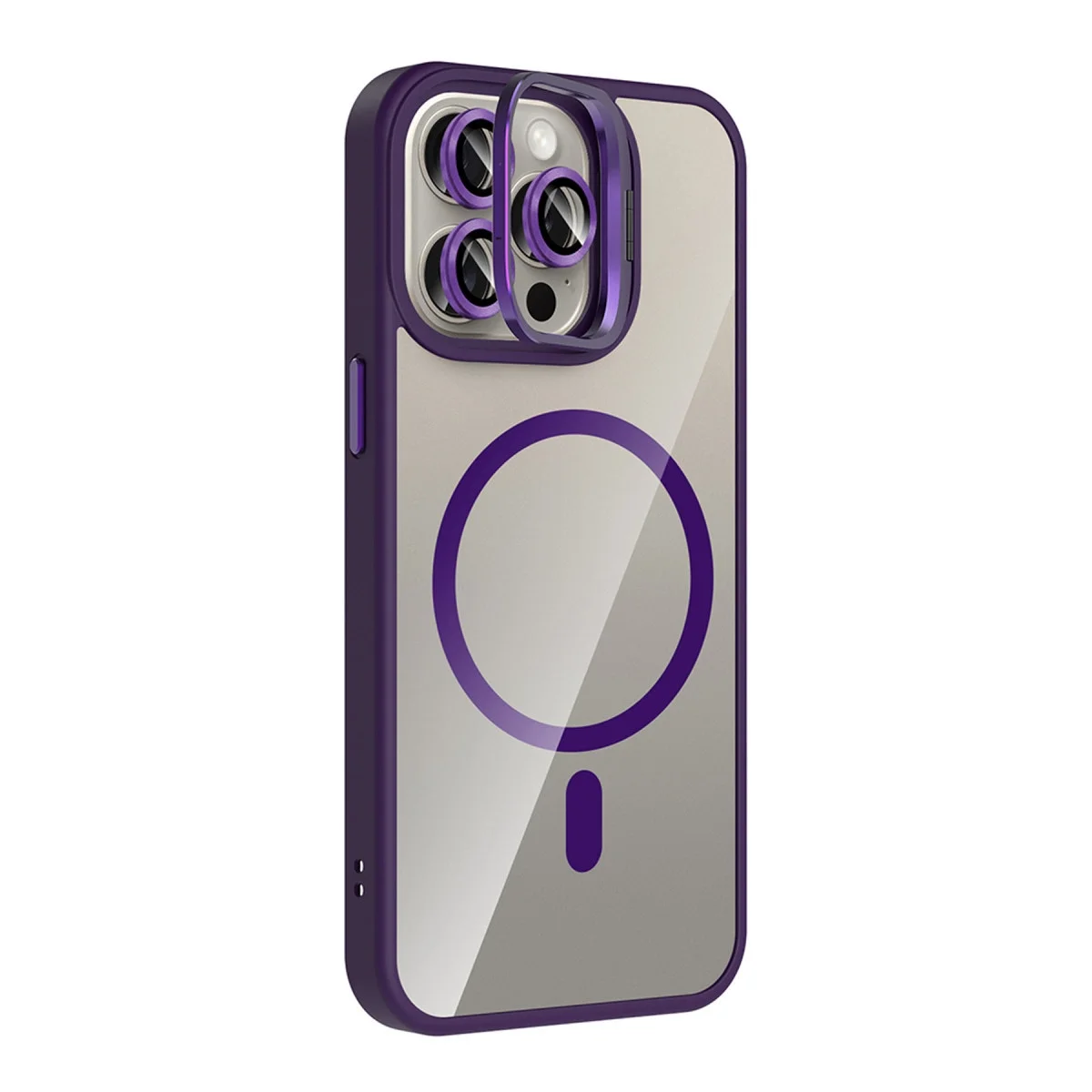 Joko Apple İphone 15 Pro Max Remim Lensli Magsafe Standlı Kapak - Derin Mor Joko Apple İphone 15 Pro Max Remim Lensli Magsafe Standlı Kapak - Derin Mor