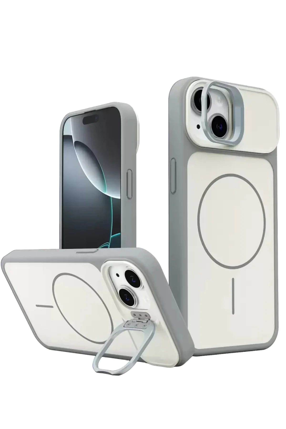 Joko Apple İphone 15 Pale Magsafe Standlı Kapak - Beyaz