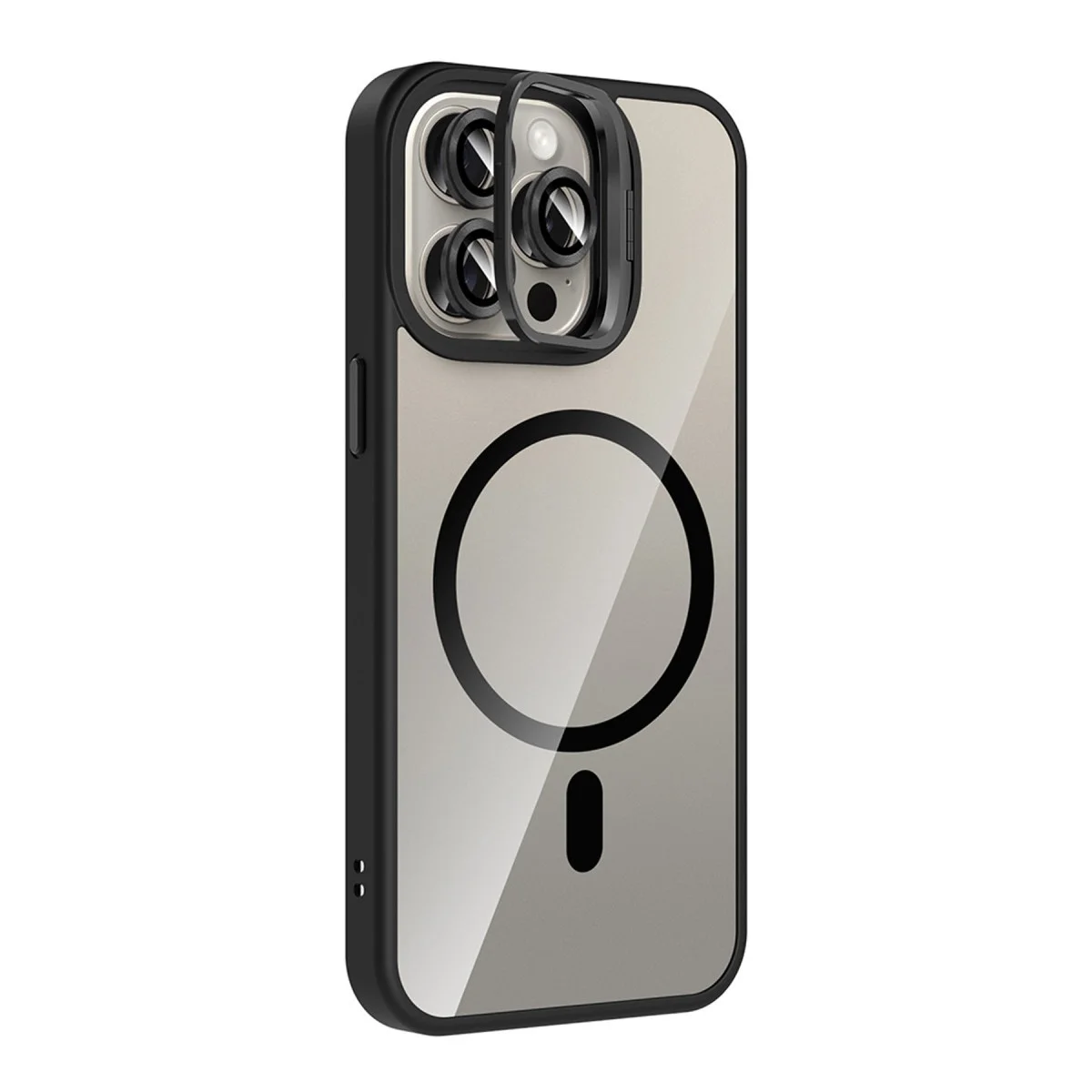 Joko Apple İphone 15 Pro Max Remim Lensli Magsafe Standlı Kapak - Siyah Joko Apple İphone 15 Pro Max Remim Lensli Magsafe Standlı Kapak - Siyah