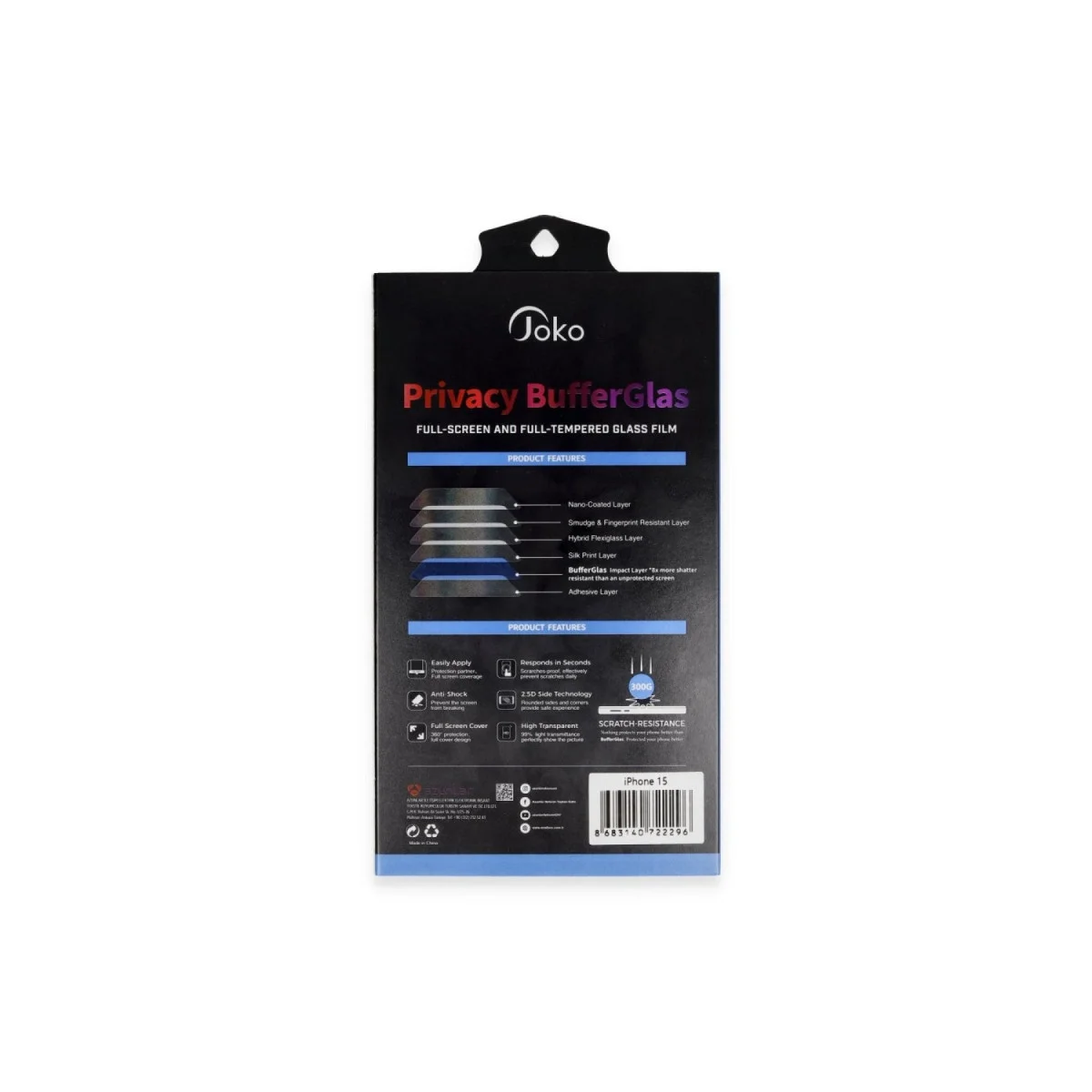 Joko Apple İphone 16 Pro Max Buffer Hayalet Cam Ekran Koruyucu - Siyah Joko Apple İphone 16 Pro Max Buffer Hayalet Cam Ekran Koruyucu - Siyah