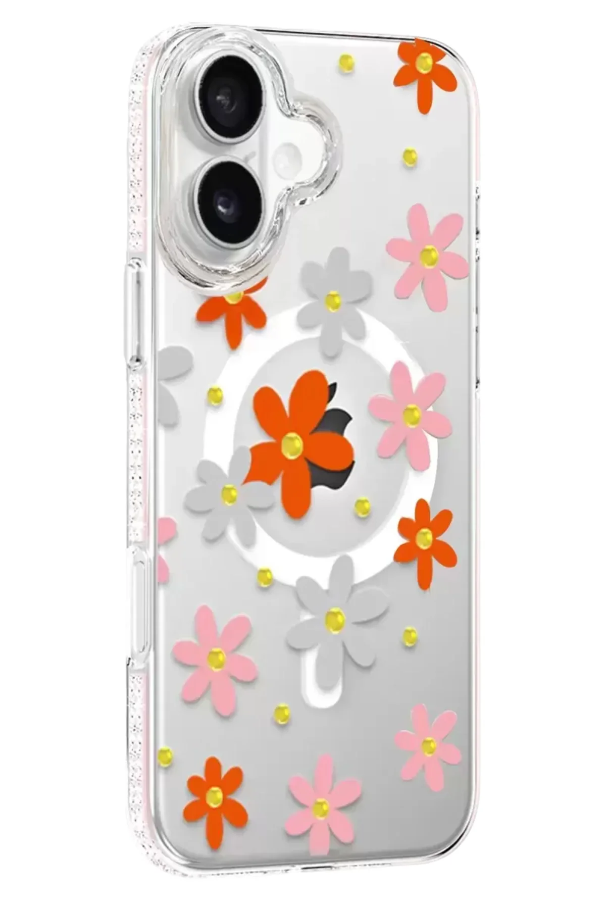 Joko Apple İphone 16 Floral Magsafe Kapak - Turuncu