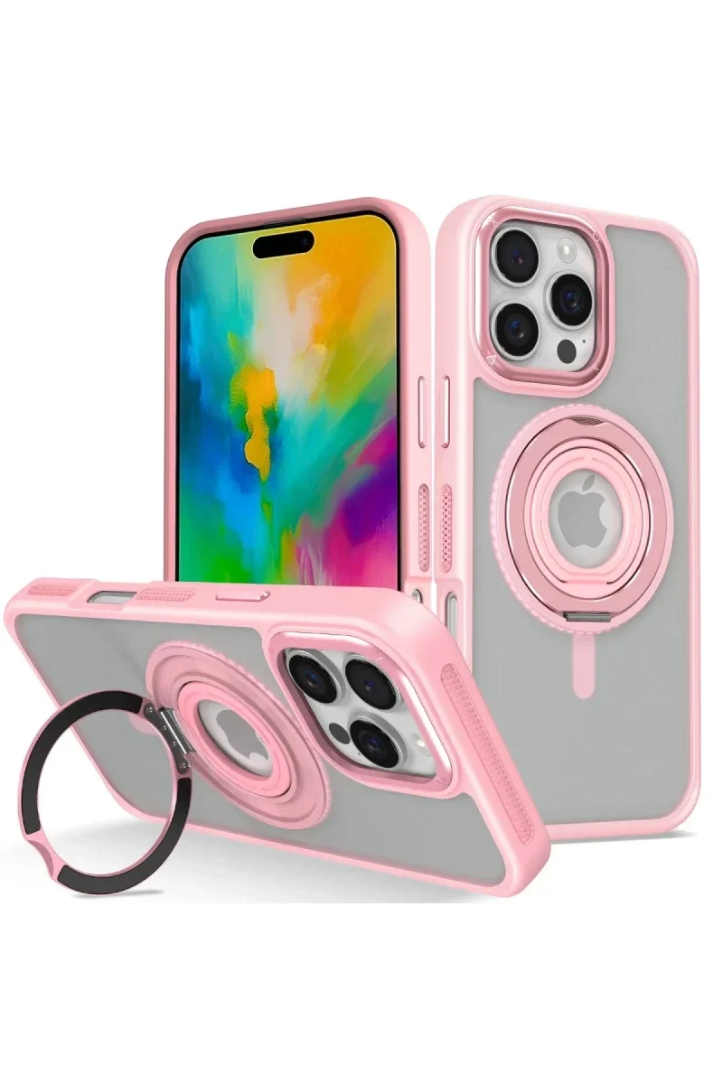 Joko Apple iPhone 16 Pro Banza Magsafe Standlı Kapak - Pembe Joko Apple iPhone 16 Pro Banza Magsafe Standlı Kapak - Pembe