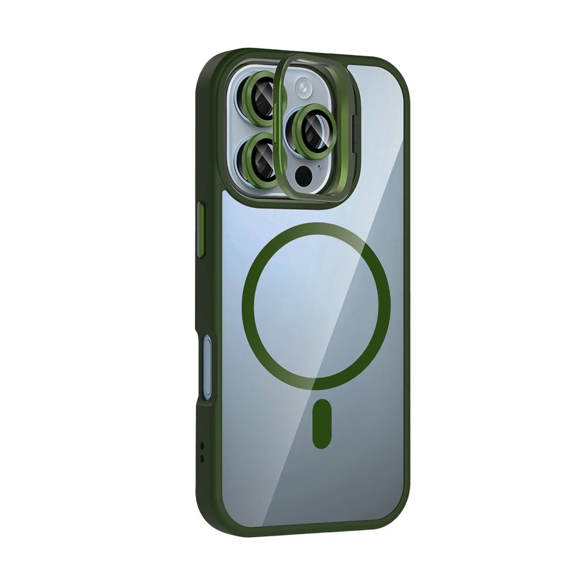 Joko Apple İphone 16 Pro Remim Lensli Magsafe Standlı Kapak - Koyu Yeşil Joko Apple İphone 16 Pro Remim Lensli Magsafe Standlı Kapak - Koyu Yeşil