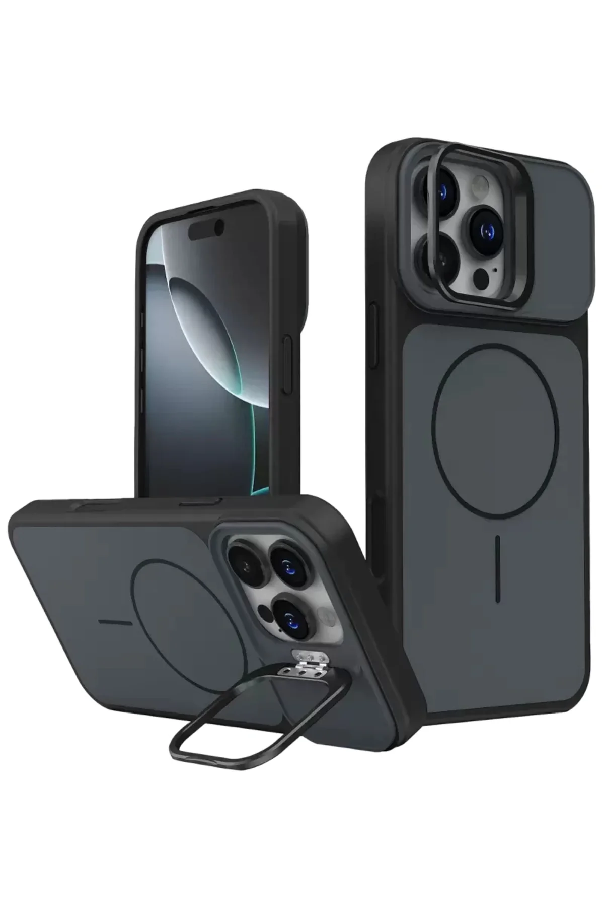 Joko Apple İphone 16 Pro Max Pale Magsafe Standlı Kapak - Siyah