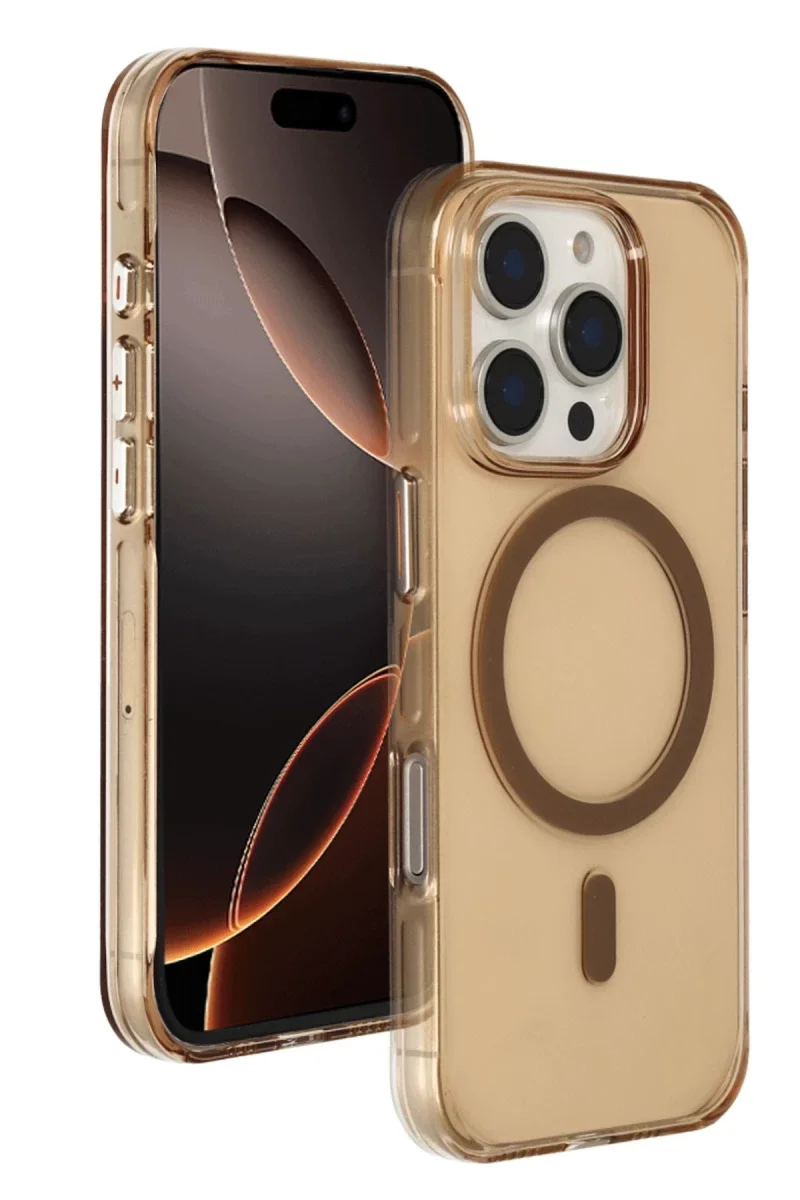 Joko Apple iPhone 16 Pro Max Gleam PC Sert Magsafe Kılıf - Şeffaf-Gold Joko Apple iPhone 16 Pro Max Gleam PC Sert Magsafe Kılıf - Şeffaf-Gold