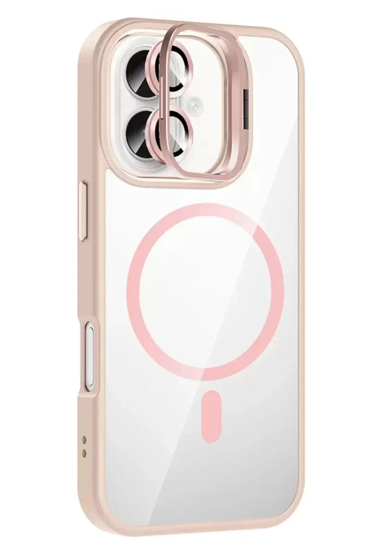 Joko Apple İphone 17 Remim Lensli Magsafe Standlı Kapak - Pembe