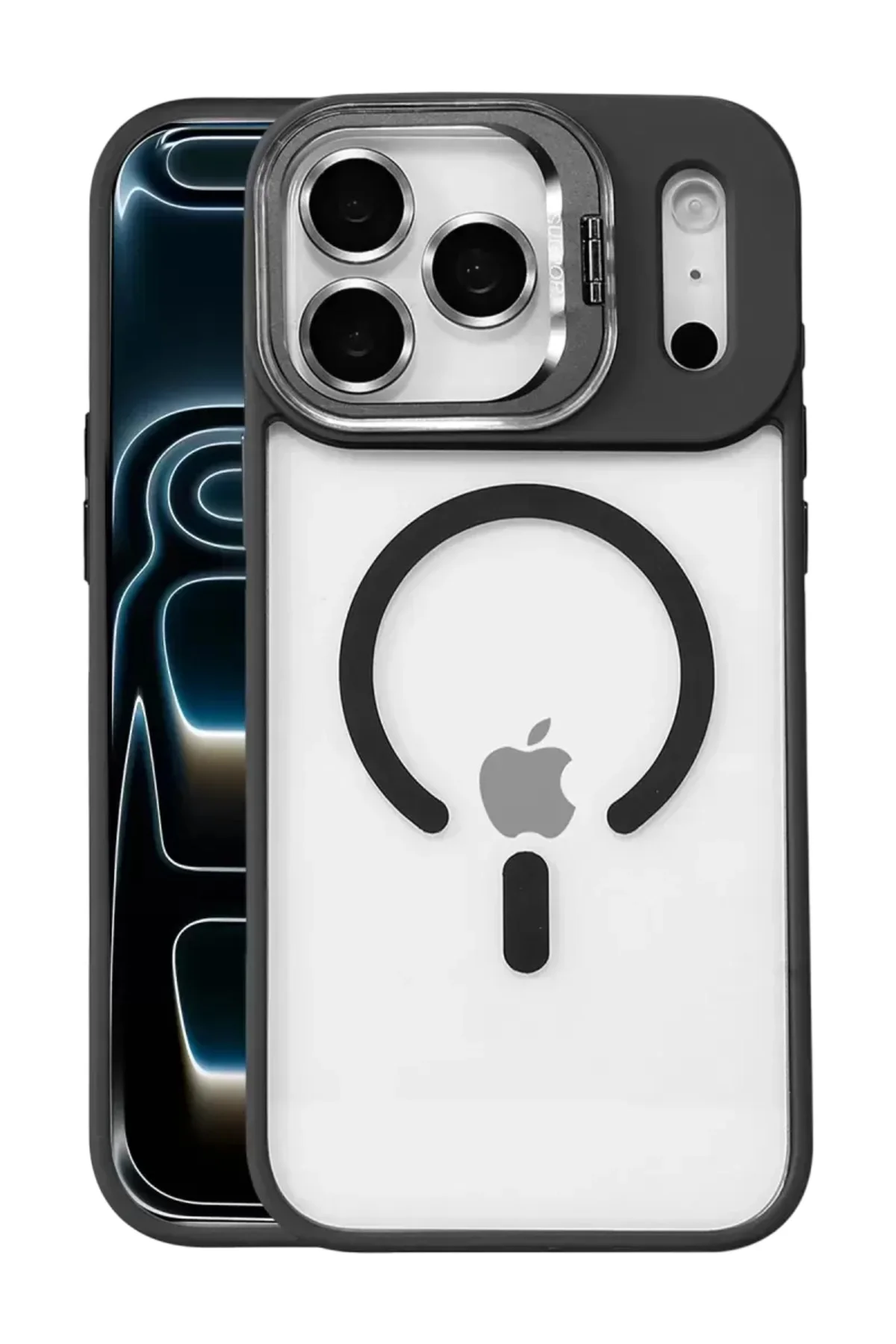 Joko Apple İphone 17 Pro Remim Lensli Magsafe Standlı Kapak - Siyah