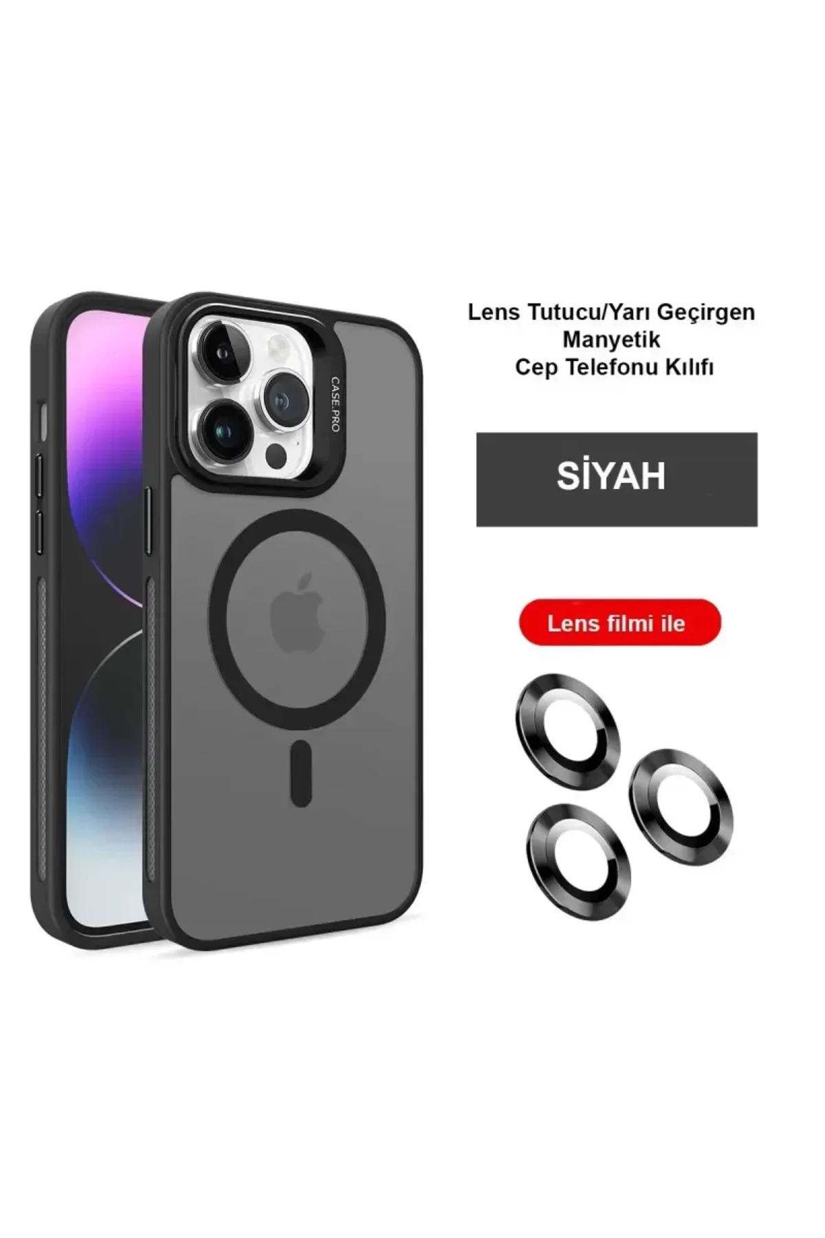Joko İphone 14 Pro Kılıf Flet Lens Magsafe Kapak - Siyah