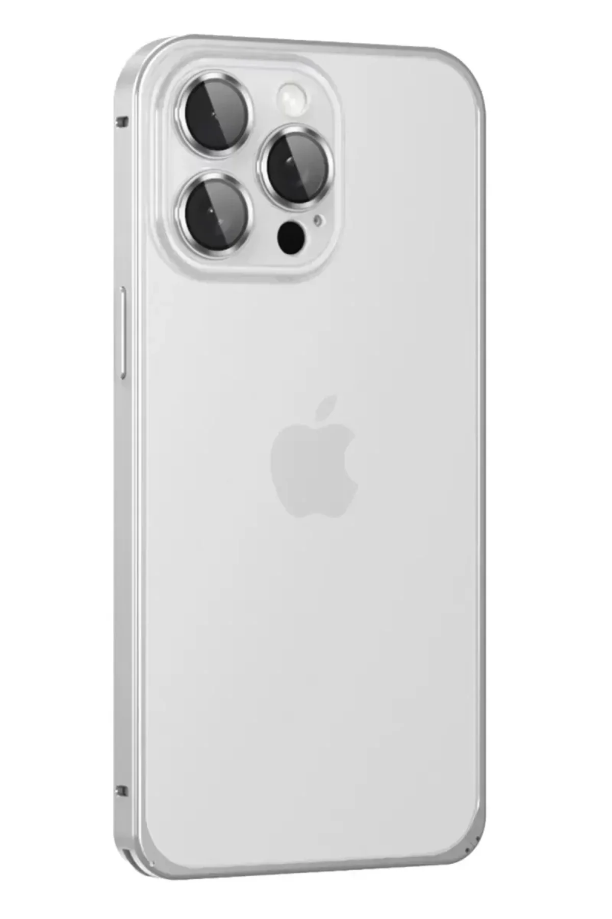 Joko İphone 15 Pro Max Metal Bumper Mat Kapak - Gümüş