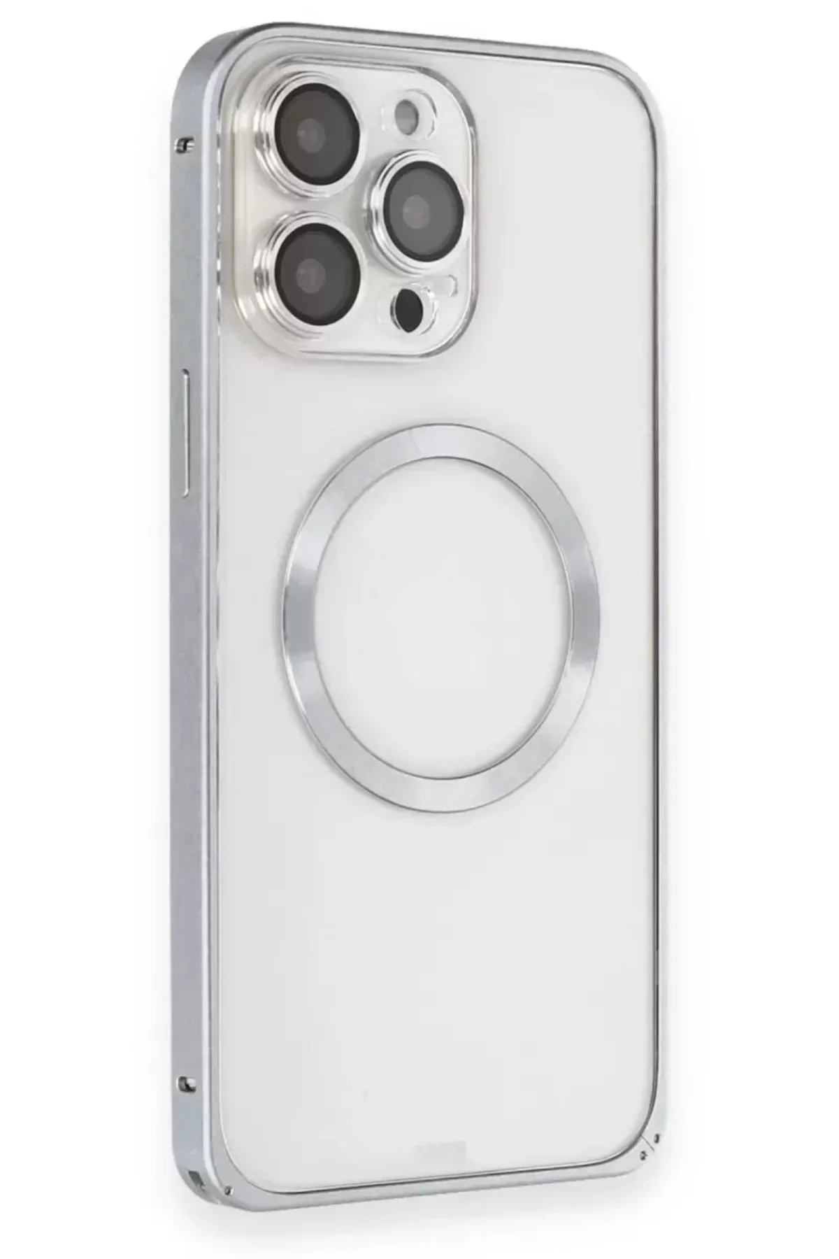 Joko İphone 15 Pro Max Kılıf Metal Bumper Magneticsafe Kapak - Gri
