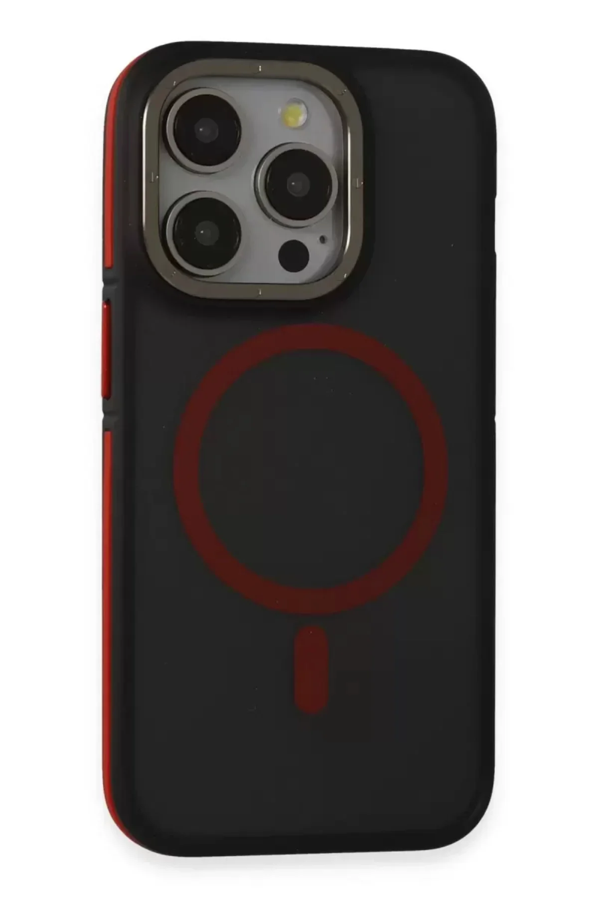Joko İphone 15 Pro Max Rocky Magsafe Kapak - Siyah-kırmızı