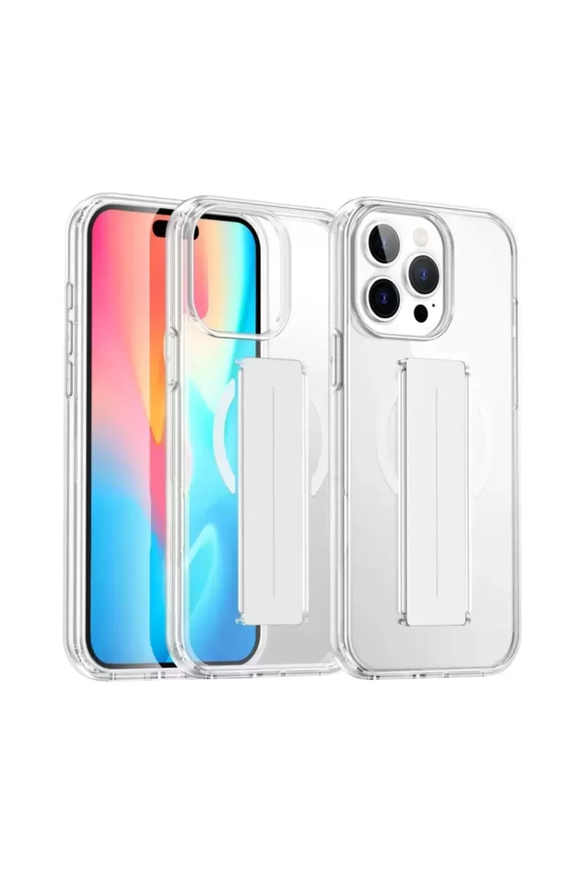 Joko İphone 15 Pro Max Kılıf Alfa Magsafe Standlı Kapak - Şeffaf
