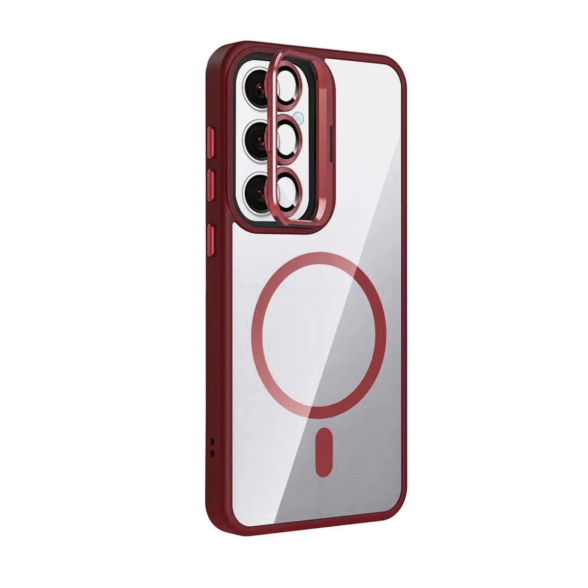 Joko Samsung Galaxy S24 Fe Remim Lensli Magsafe Standlı Kapak - Bordo Joko Samsung Galaxy S24 Fe Remim Lensli Magsafe Standlı Kapak - Bordo