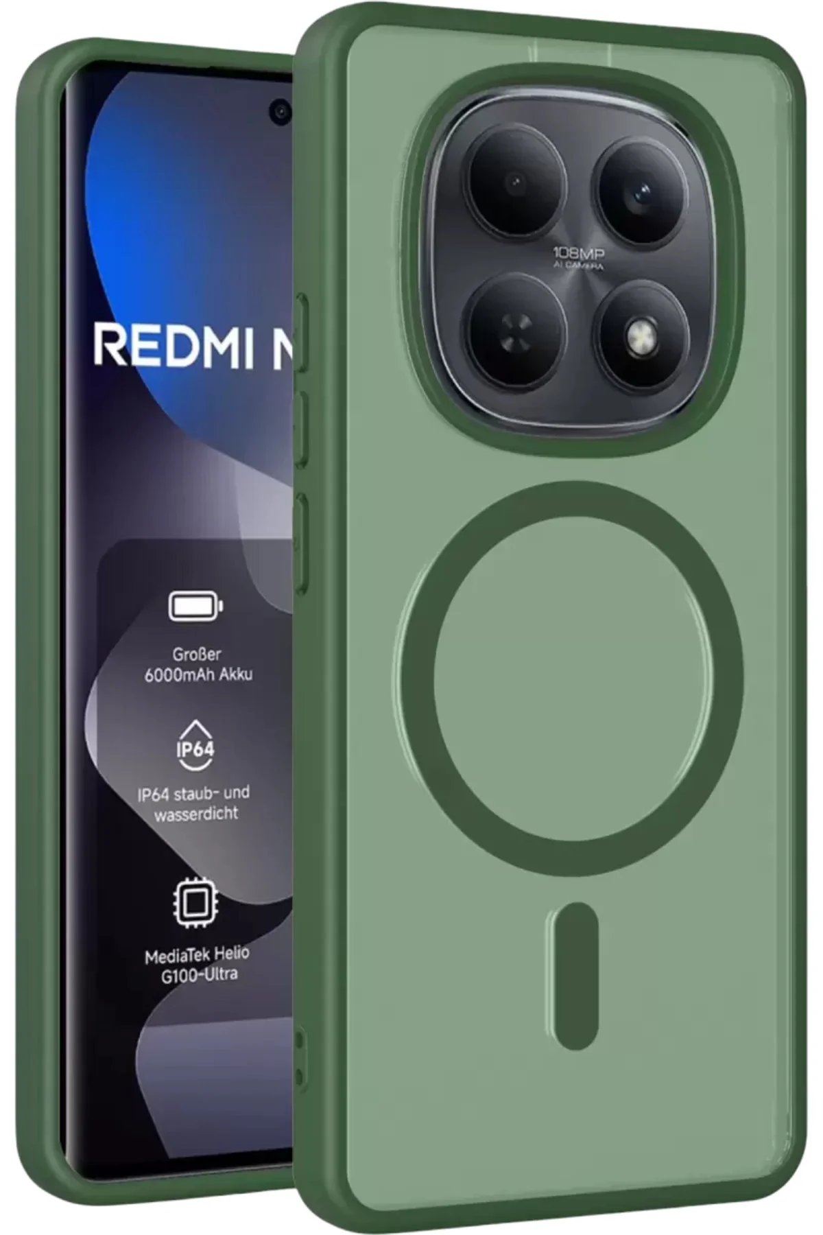 Joko Xiaomi Redmi Note 15 4g Jota Magsafe Kapak - Koyu Yeşil