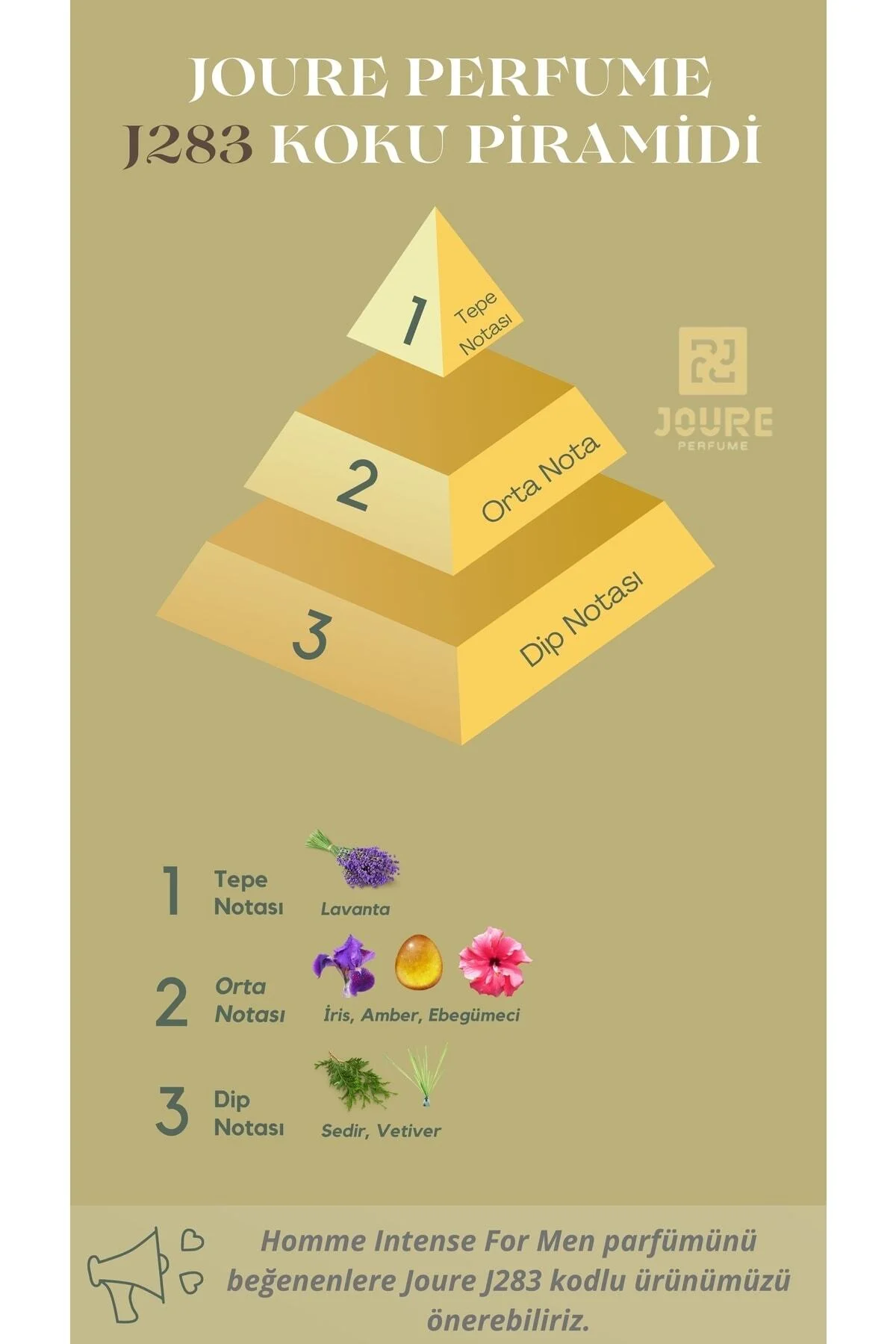 Joure J283 - Odunsu Pudralı Kokulu 50ml Kalıcı Edp Erkek Parfüm - Görsel 5